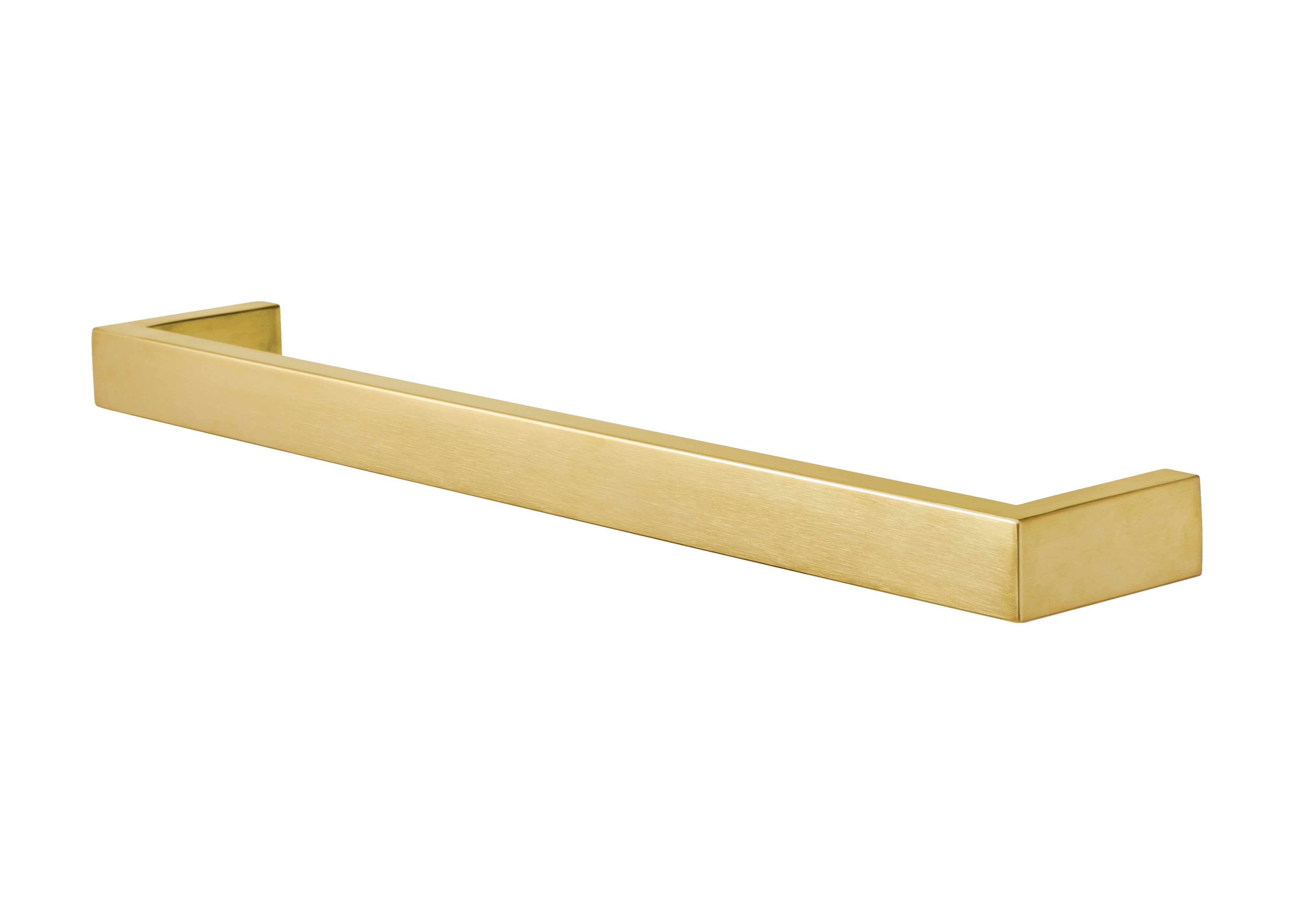 COLDBUSTER HORIZONTAL SQUARE HEATED SINGLE TOWEL RAIL BRUSHED BRASS (AVAILABLE IN 450MM, 632MM AND 832MM)