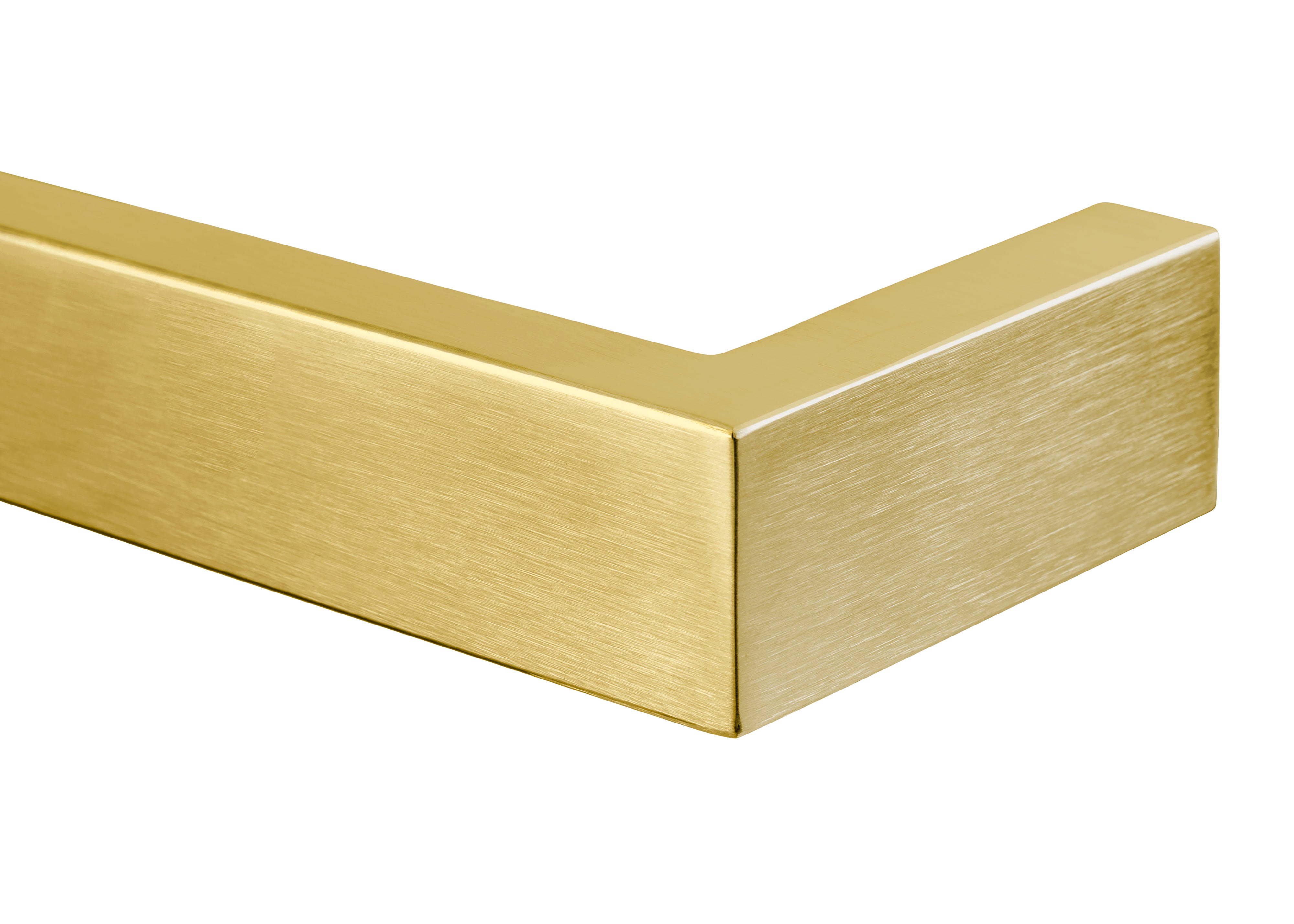 COLDBUSTER HORIZONTAL SQUARE HEATED SINGLE TOWEL RAIL BRUSHED BRASS (AVAILABLE IN 450MM, 632MM AND 832MM)