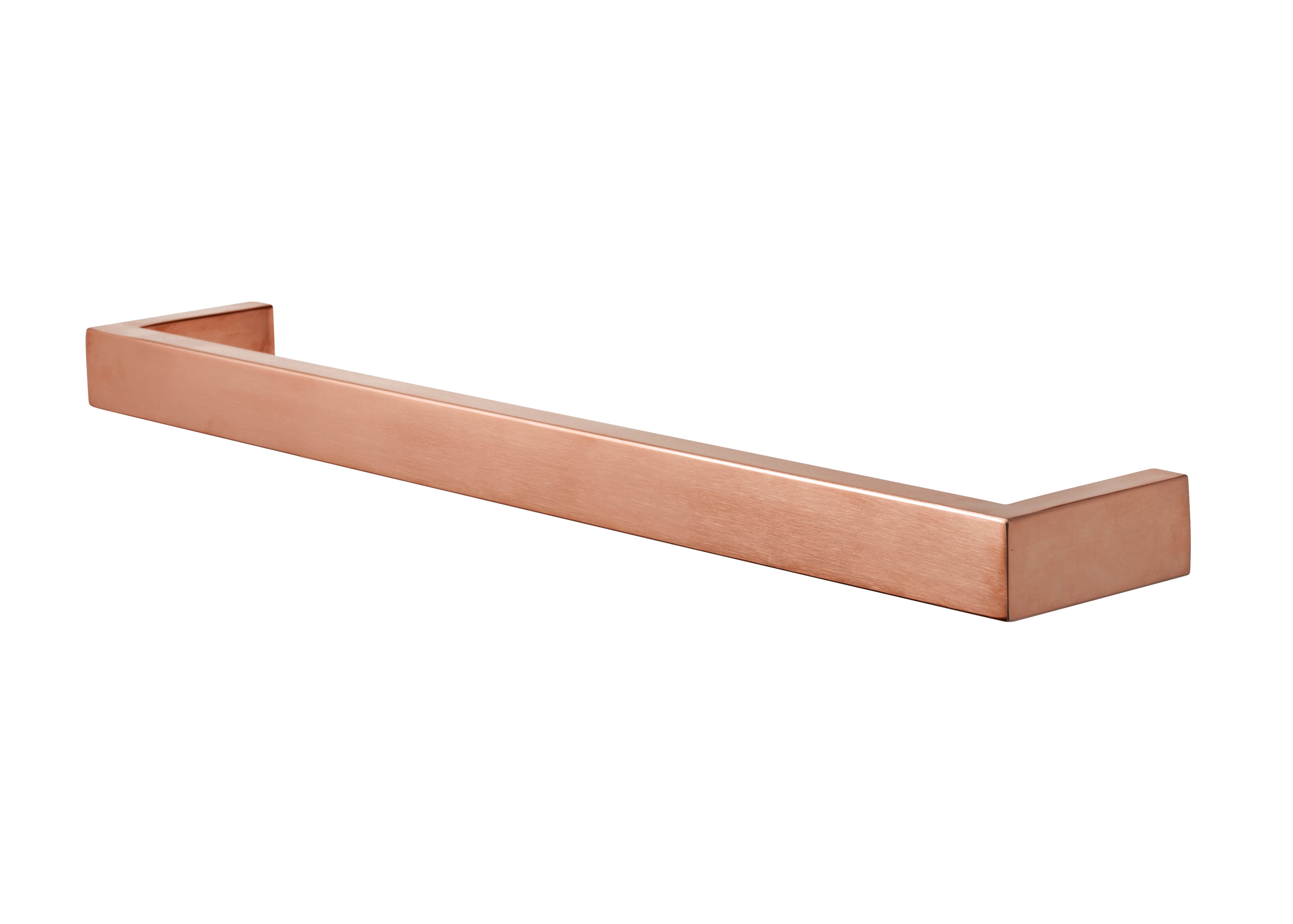 COLDBUSTER HORIZONTAL SQUARE HEATED SINGLE TOWEL RAIL BRUSHED COPPER (AVAILABLE IN 450MM, 632MM AND 832MM)