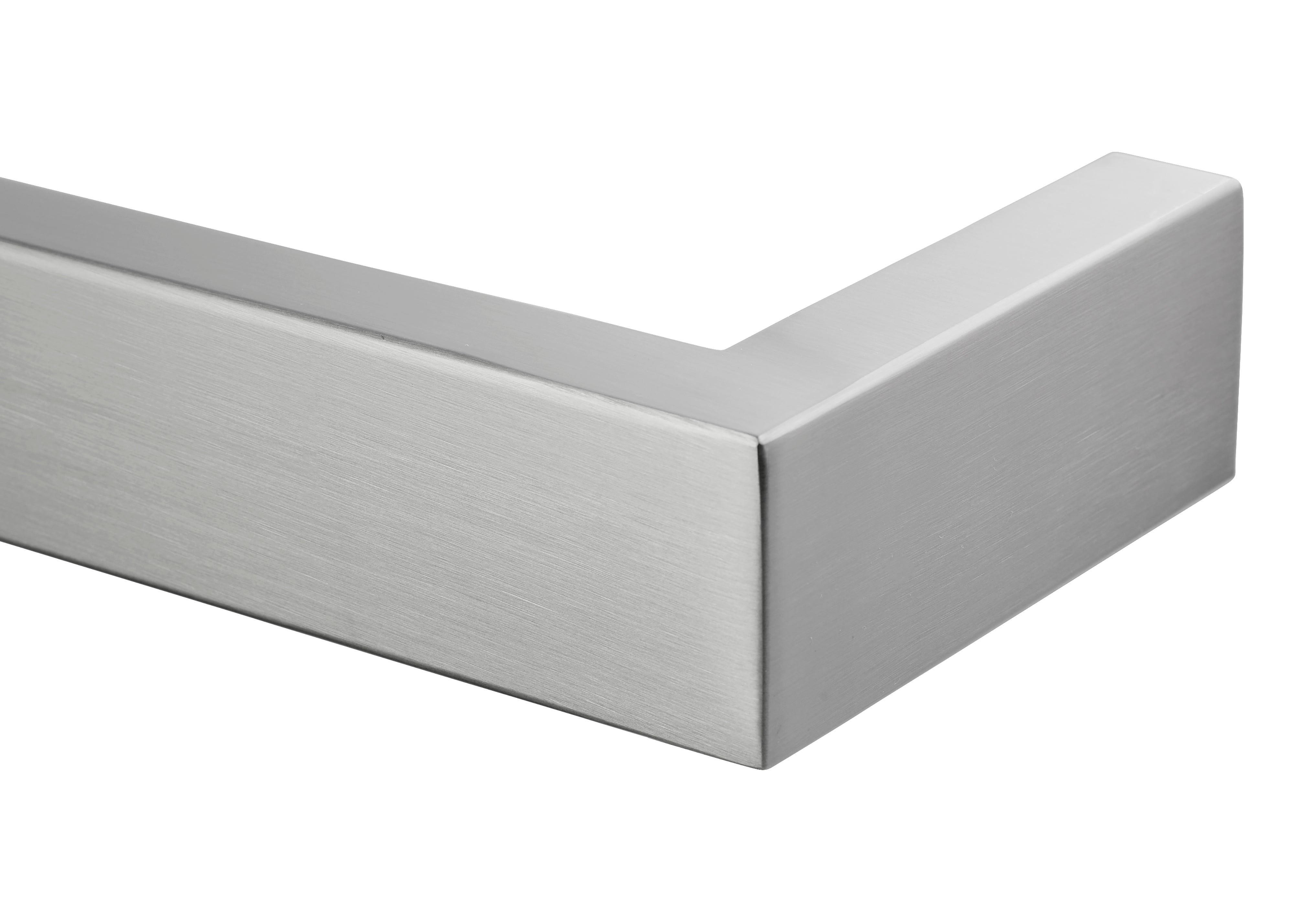 COLDBUSTER HORIZONTAL SQUARE HEATED SINGLE TOWEL RAIL BRUSHED NICKEL (AVAILABLE IN 450MM, 632MM AND 832MM)