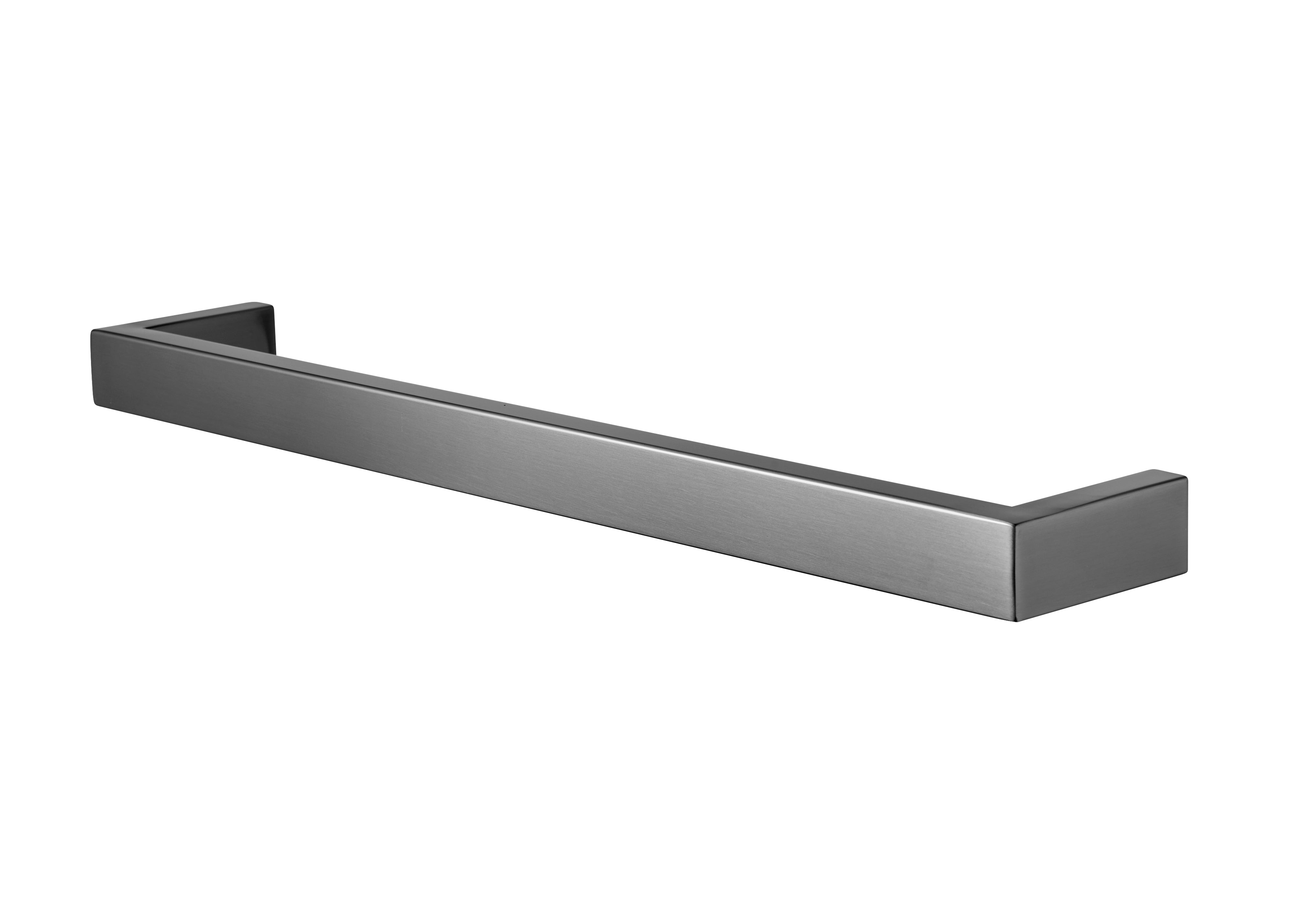 COLDBUSTER HORIZONTAL SQUARE HEATED SINGLE TOWEL RAIL BRUSHED GUN METAL (AVAILABLE IN 450MM, 632MM AND 832MM)