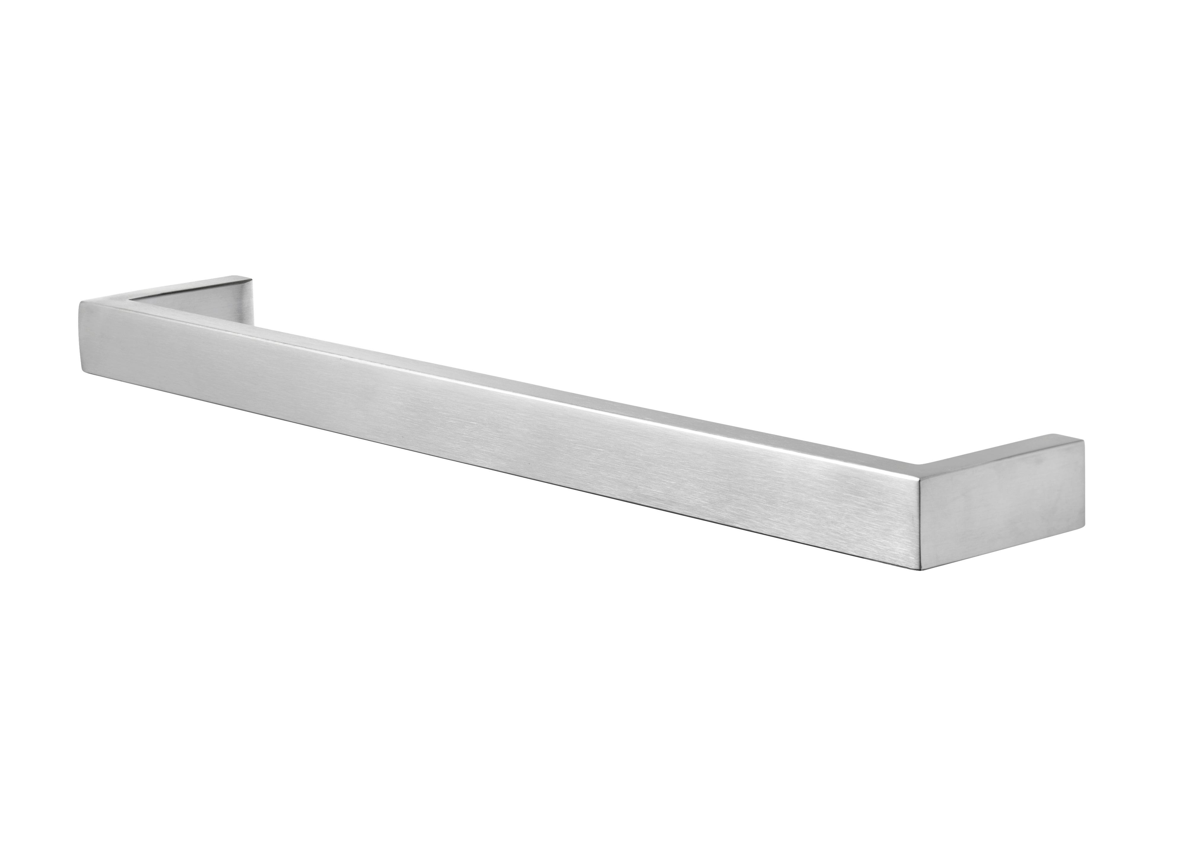 COLDBUSTER HORIZONTAL SQUARE HEATED SINGLE TOWEL RAIL BRUSHED STAINLESS STEEL (AVAILABLE IN 450MM, 632MM AND 832MM)