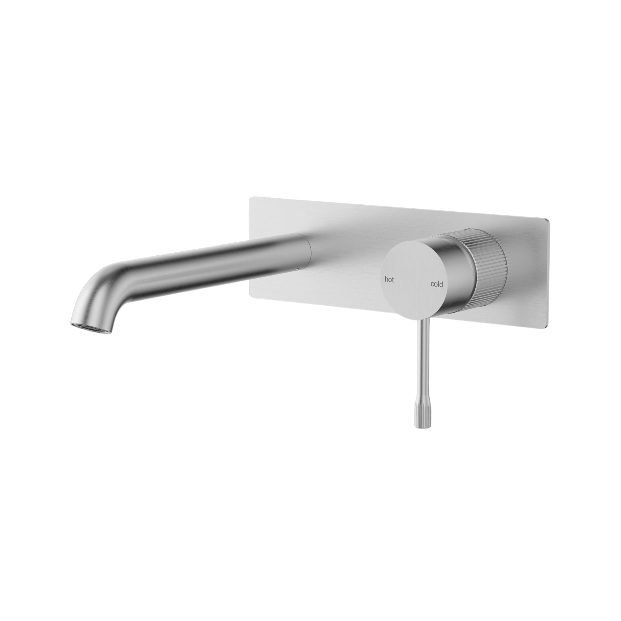 IKON LINIE WALL BASIN MIXER TRIM KIT WITH ROUGH IN BODY 220MM BRUSHED NICKEL