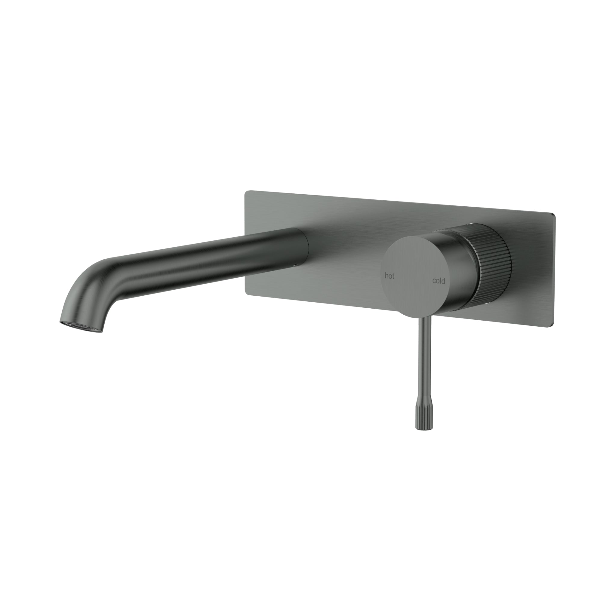 IKON LINIE WALL BASIN MIXER TRIM KIT WITH ROUGH IN BODY 220MM GUN METAL