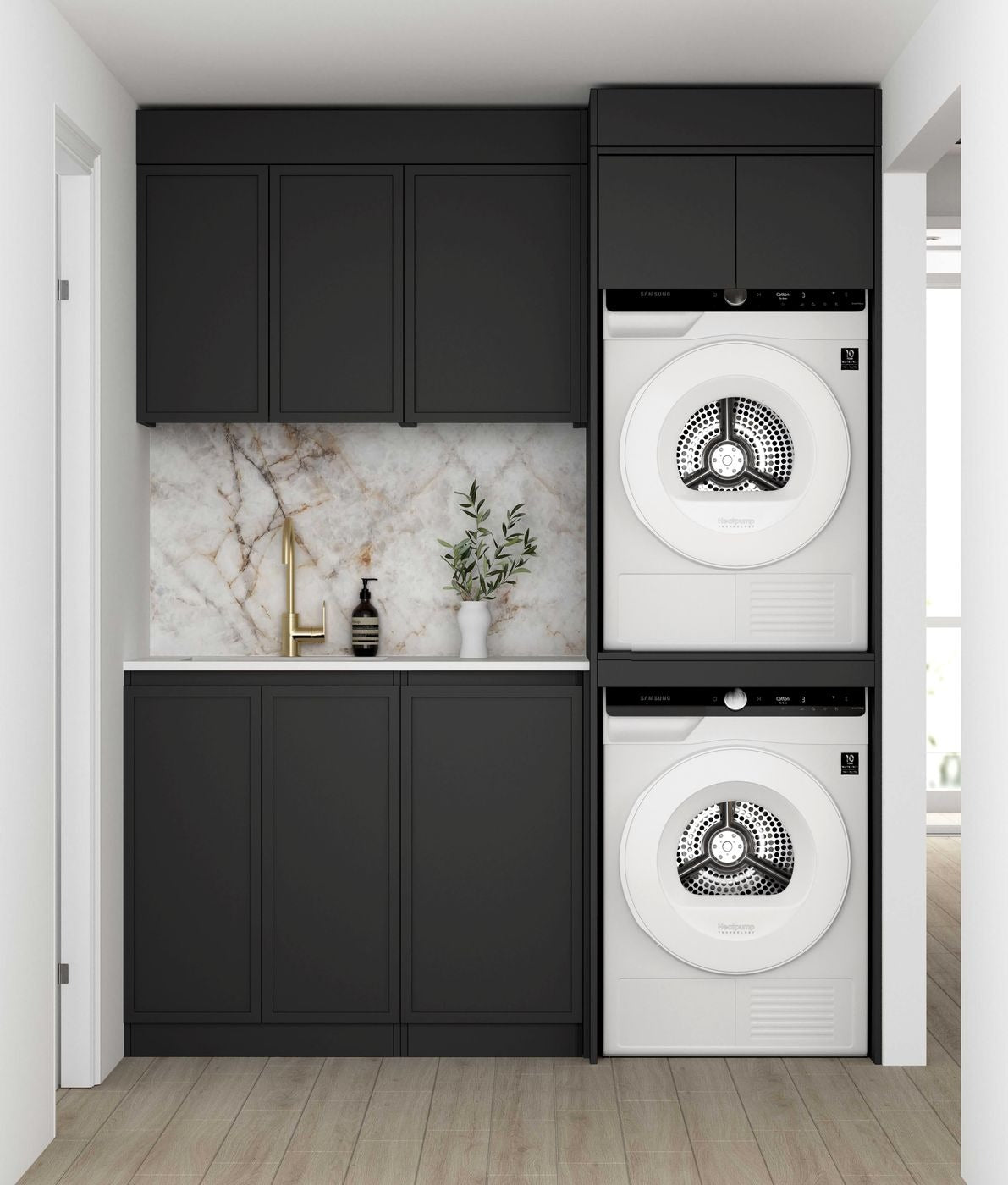 OTTI HAMPSHIRE MATTE BLACK 415MM BASE LAUNDRY CABINET