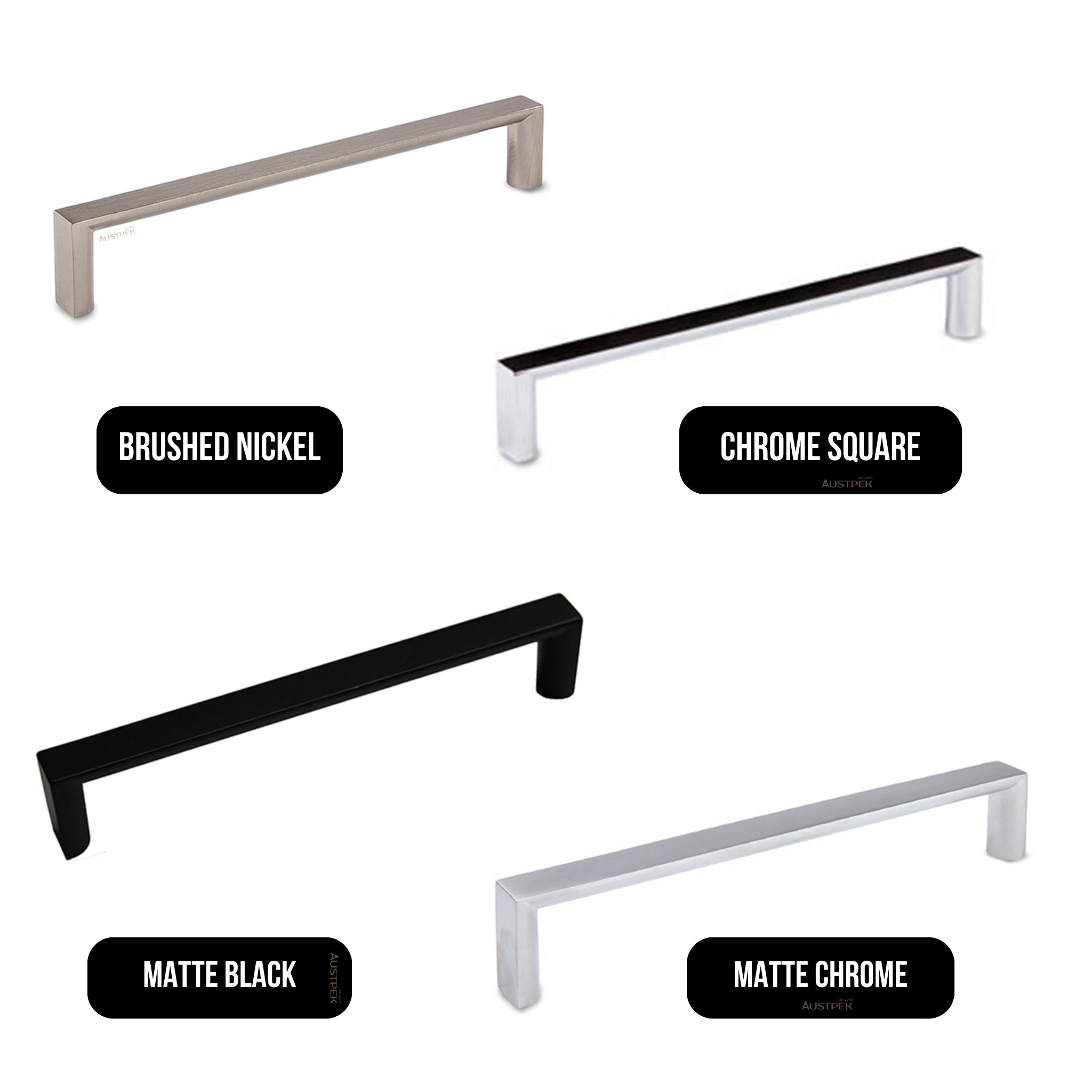 MODULR SQUARE HANDLE MATTE BLACK (AVAILABLE IN 96MM, 128MM, 160MM, 224MM, 288MM AND 320MM)