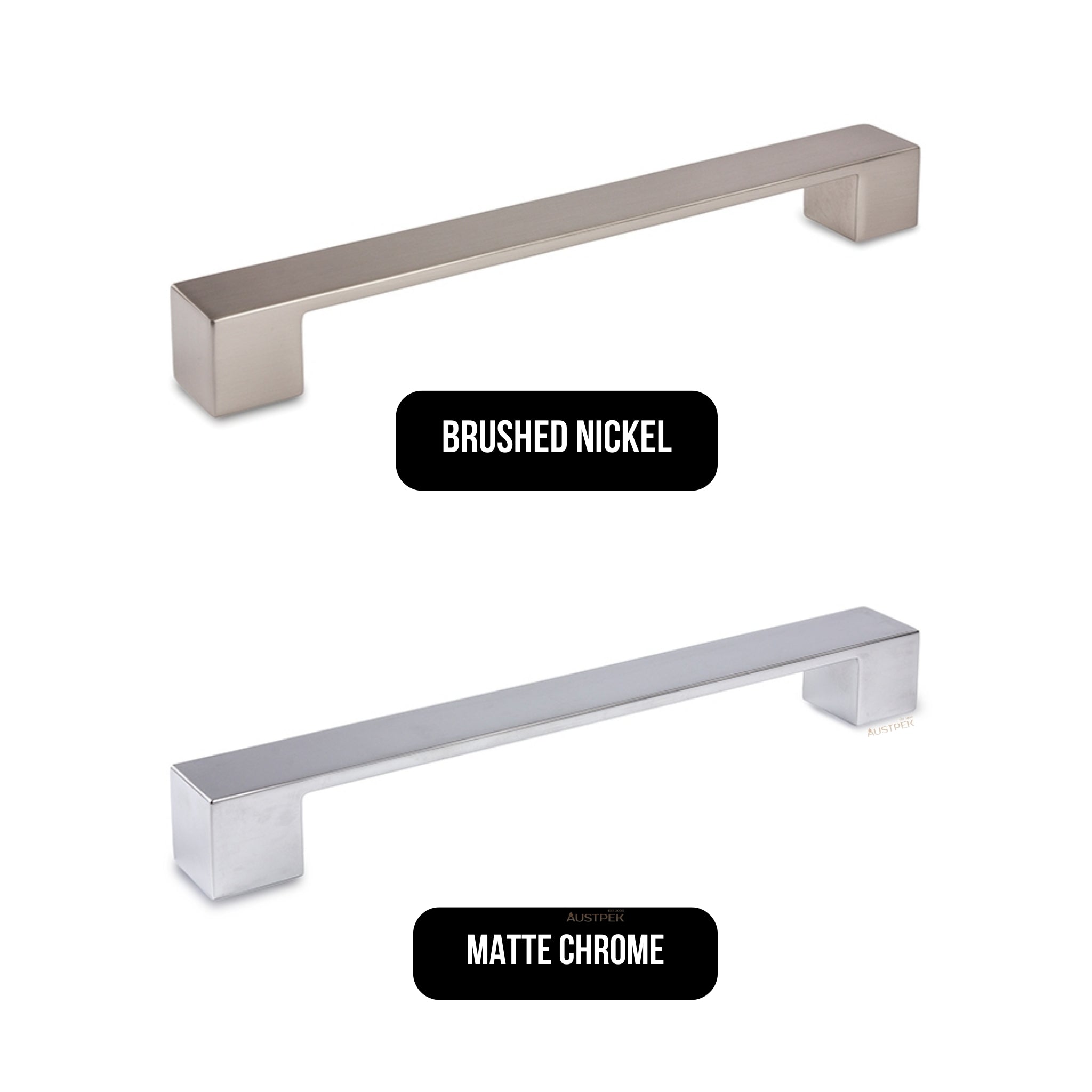 MODULR SQUARE HANDLE BRUSHED NICKEL (AVAILABLE IN 128MM AND 192MM)