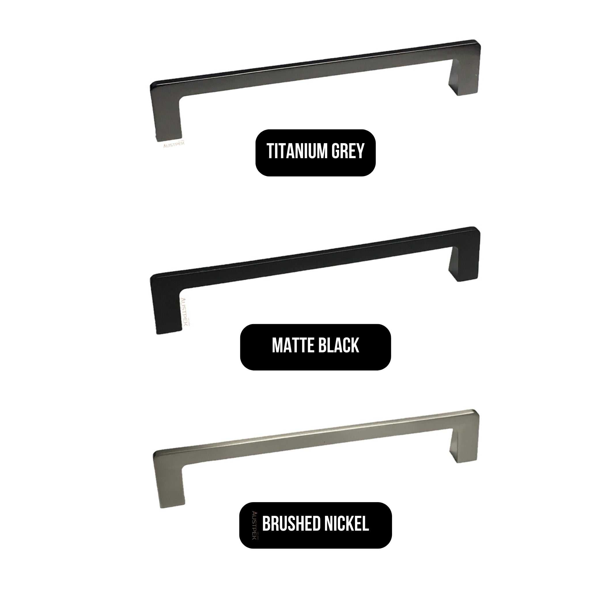 MODULR SQUARE HANDLE BRUSHED NICKEL (AVAILABLE IN 64MM, 160MM AND 320MM)