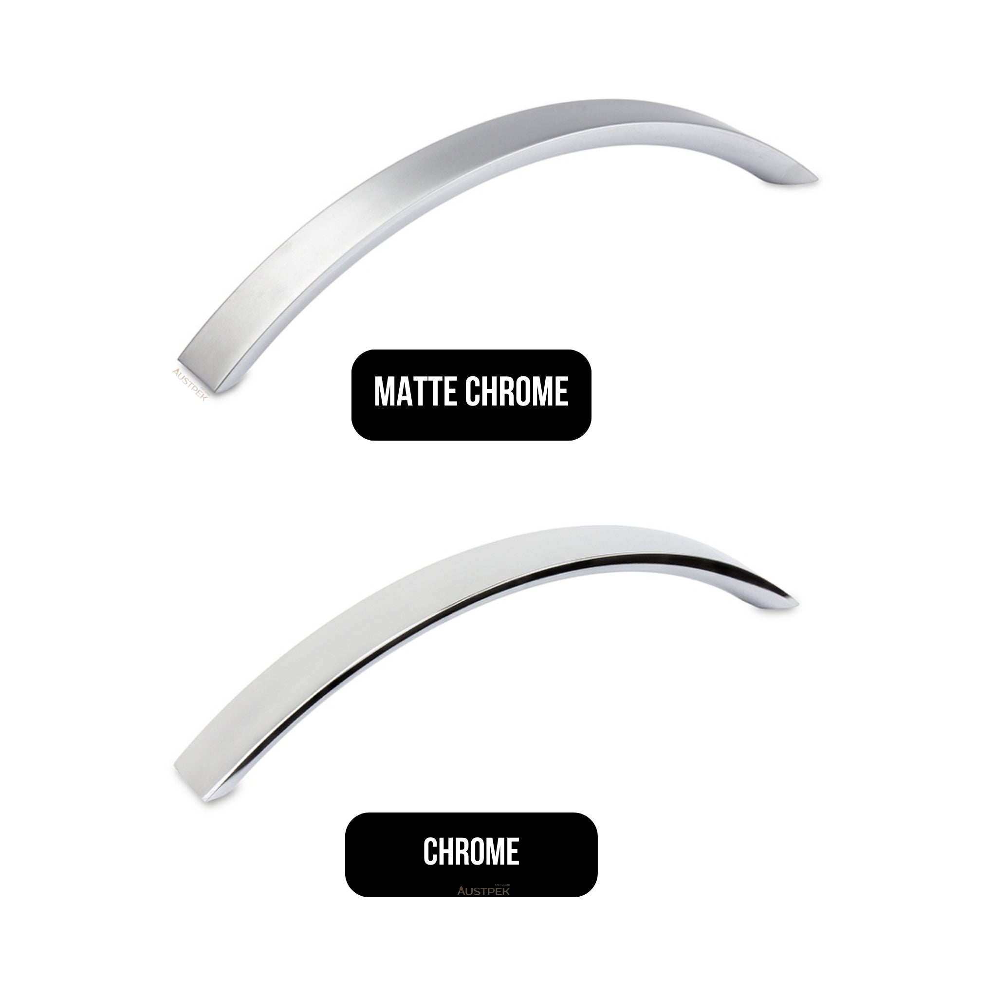 MODULR BOW HANDLE MATTE CHROME (AVAILABLE IN 96MM AND 128MM)