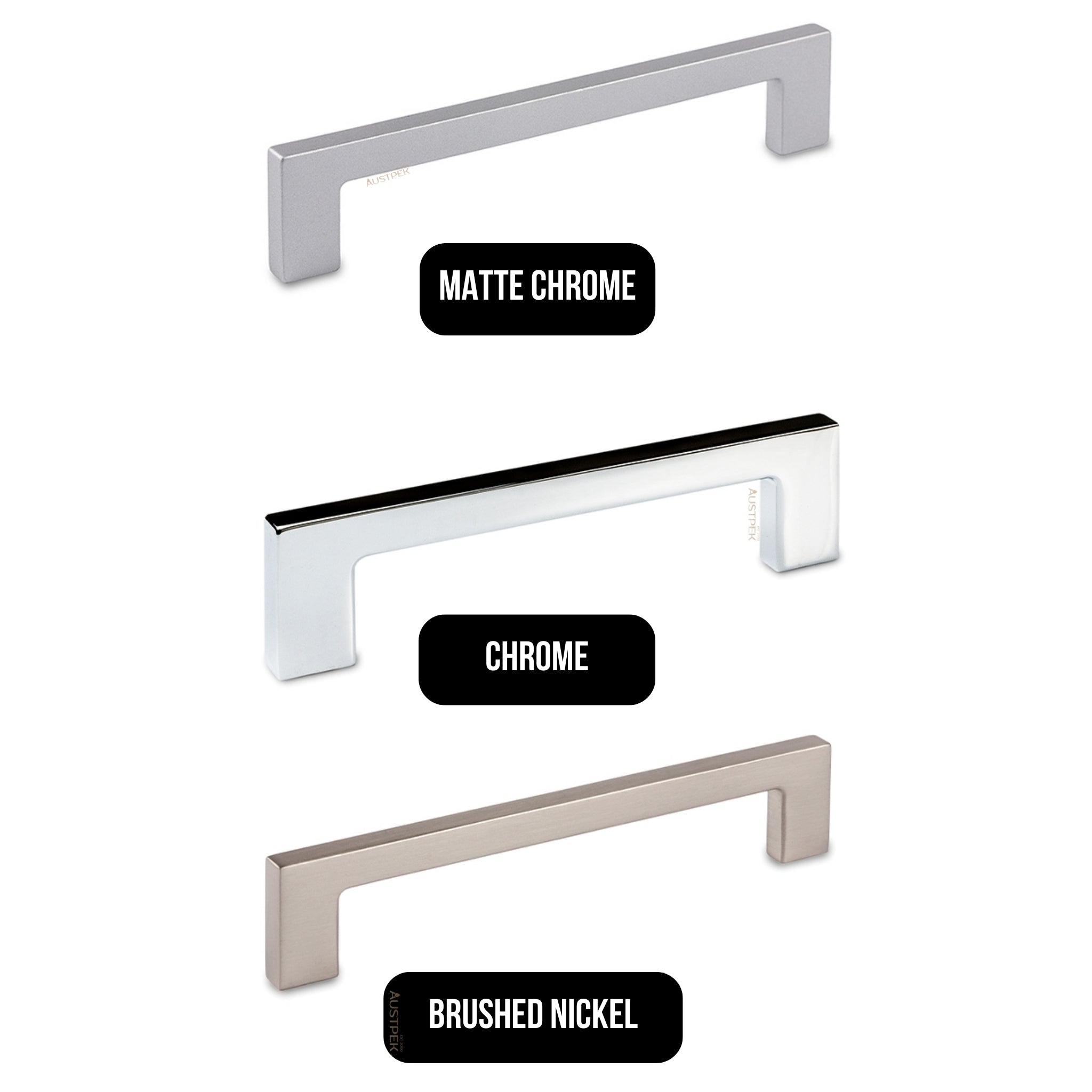 MODULR SQUARE HANDLE CHROME (AVAILABLE IN 128MM AND 224MM)