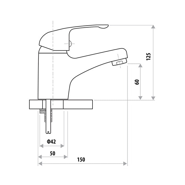 LINKWARE HELENA PROJECT BASIN MIXER FIXED SPOUT 125MM CHROME