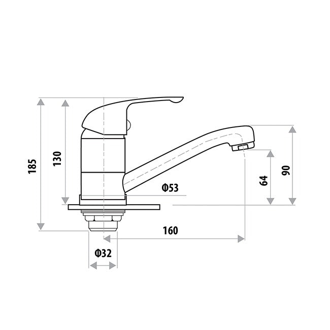 LINKWARE HELENA PROJECT BASIN MIXER SWIVEL SPOUT CHROME