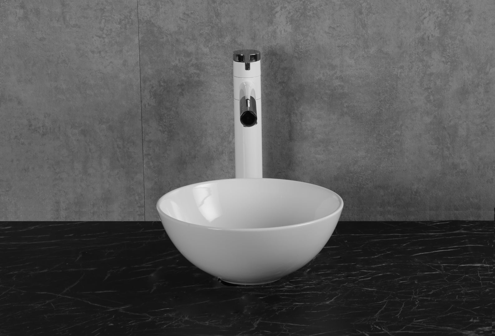 INFINITY CERAMIC BASIN ABOVE COUNTER ROUND GLOSS WHITE 280MM