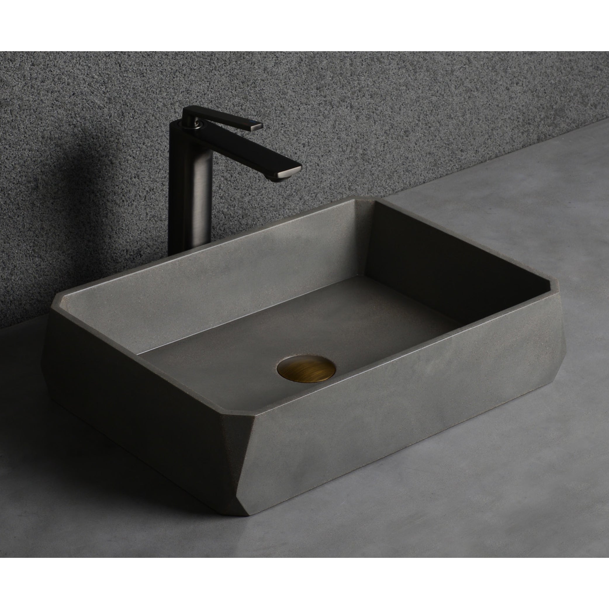 INFINITY ABOVE COUNTER CONCRETE BASIN MATTE GREY 500MM