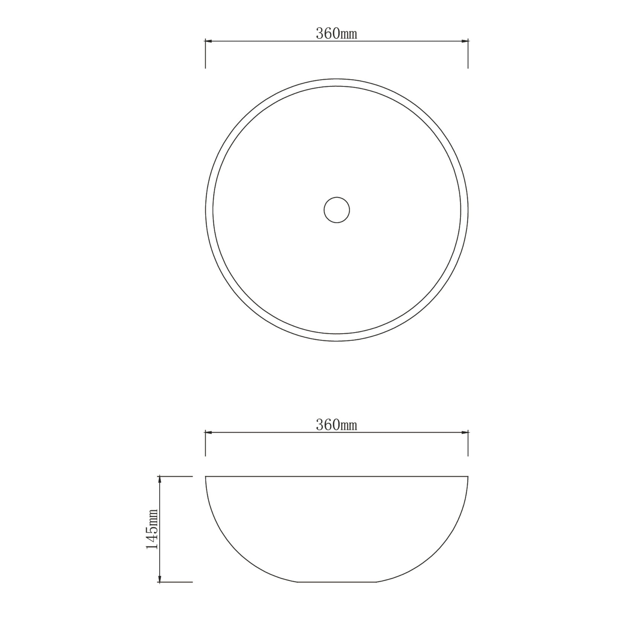 INFINITY ABOVE COUNTER CONCRETE BASIN MATTE GREY 360MM