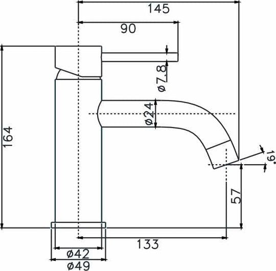 HELLYCAR IDEAL BASIN MIXER 164MM BLACK