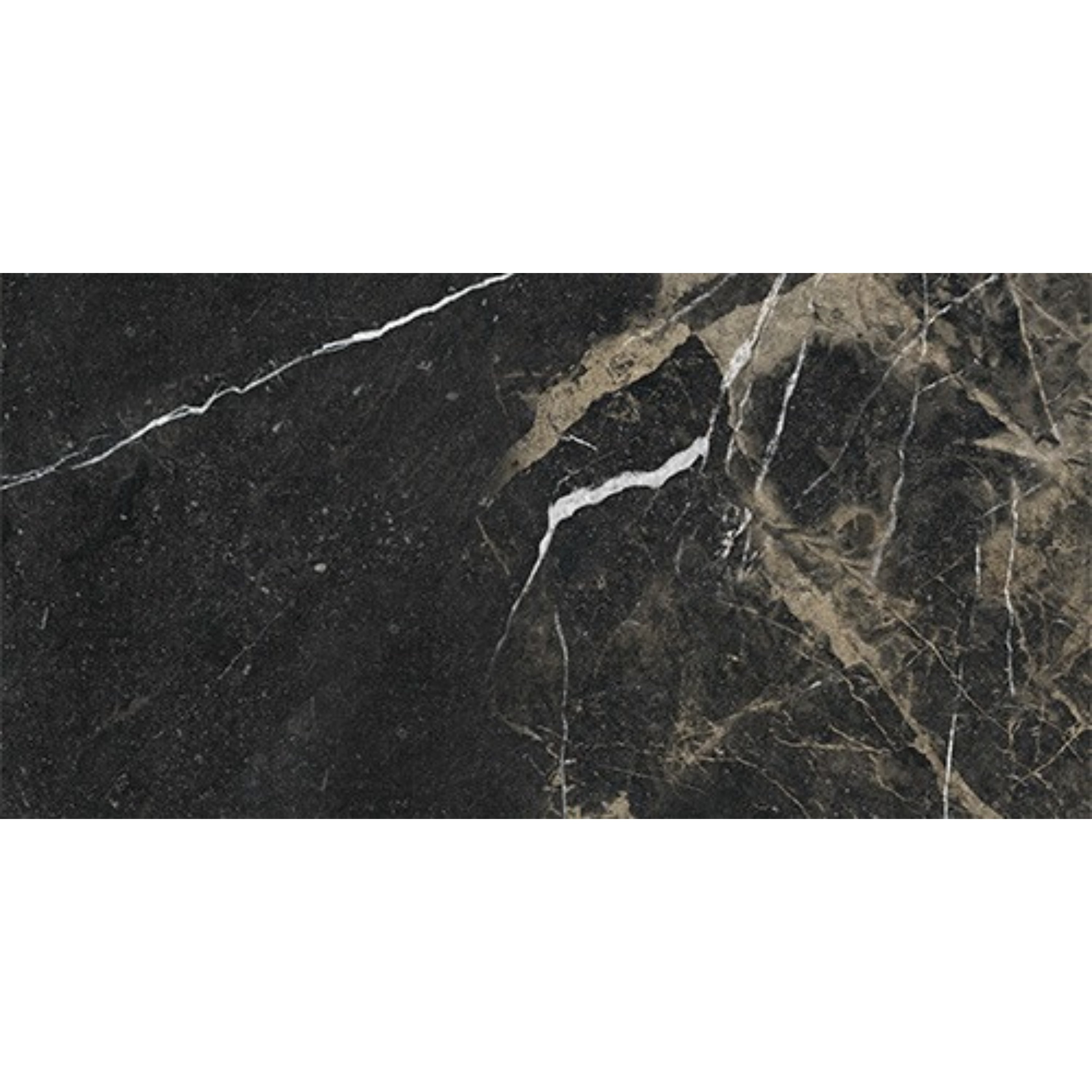 EVERSTONE SUPERB MARBLE PIERRE BLACK NATURAL 600X300MM RECTANGULAR TILE (PER BOX)