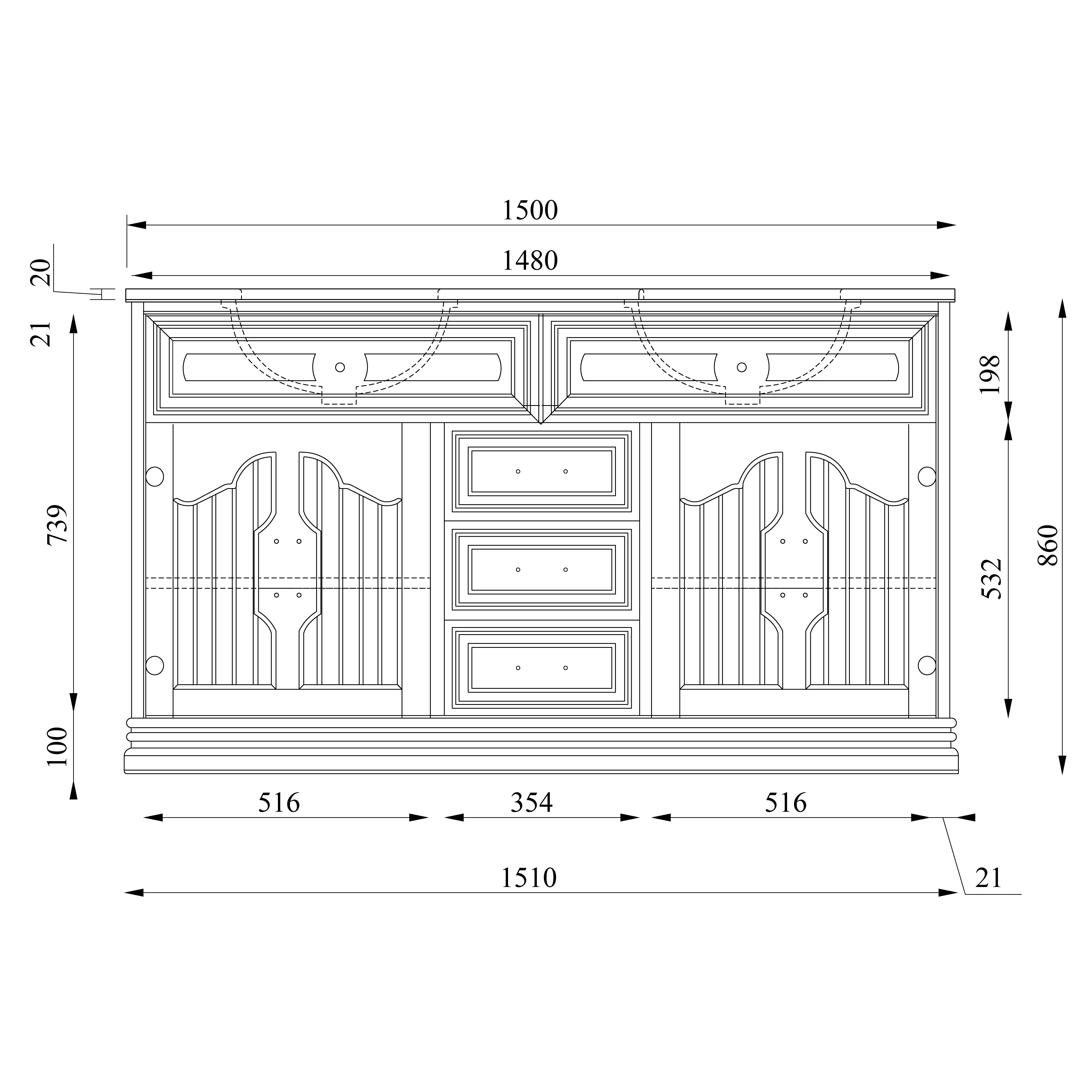 JOINERY BY BEARS ELEANOR CLASSIC WHITE 1500MM DOUBLE BOWL FREESTANDING VANITY PACKAGE