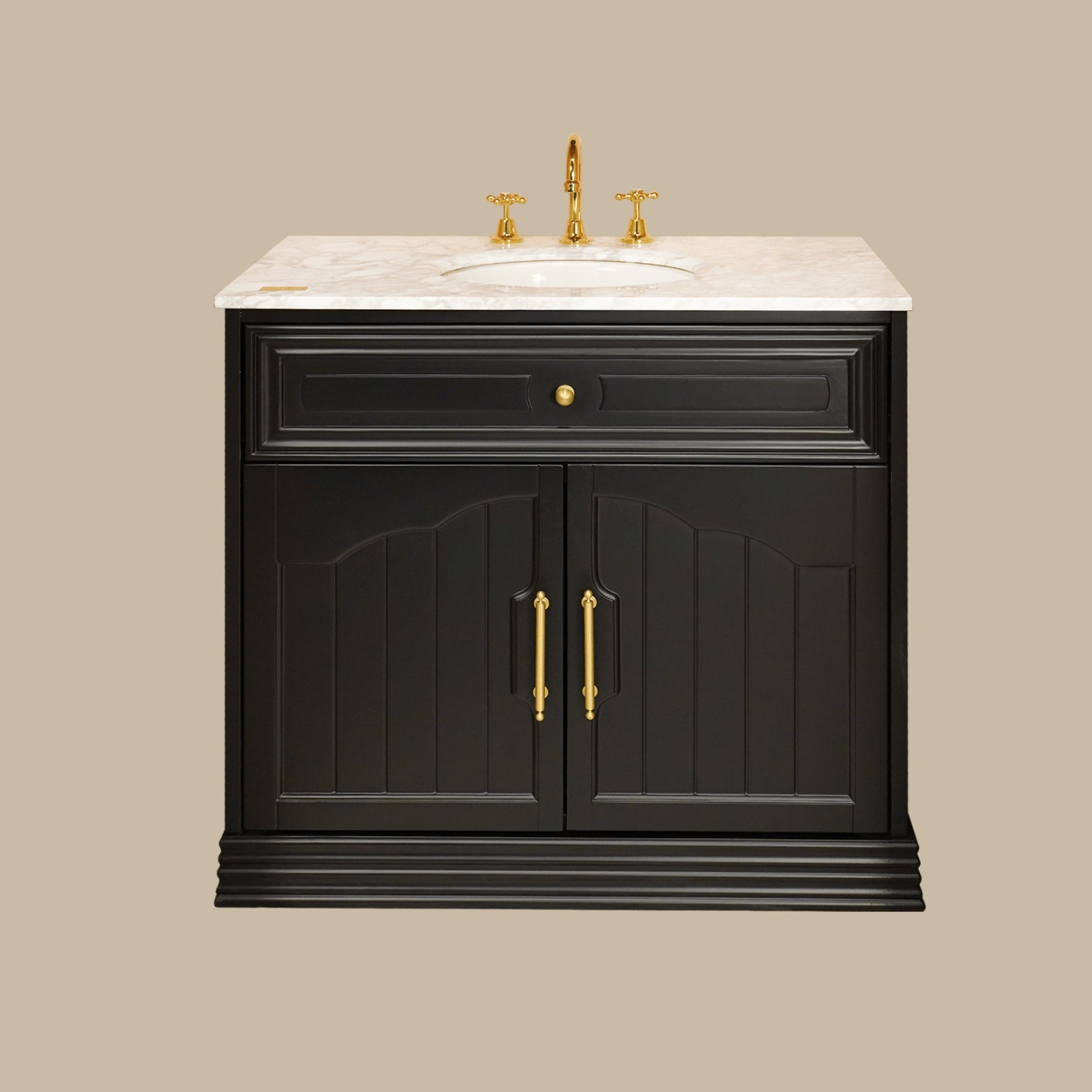 JOINERY BY BEARS ELEANOR BLACK 900MM SINGLE BOWL FREESTANDING VANITY PACKAGE