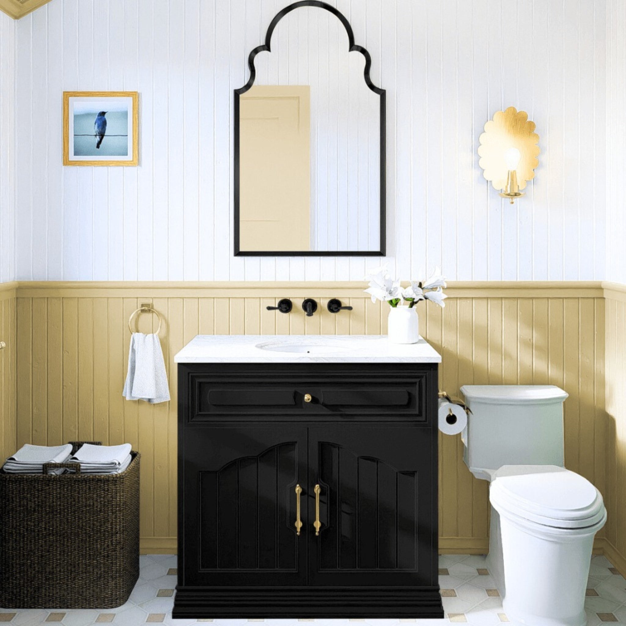 JOINERY BY BEARS ELEANOR BLACK 900MM SINGLE BOWL FREESTANDING VANITY PACKAGE