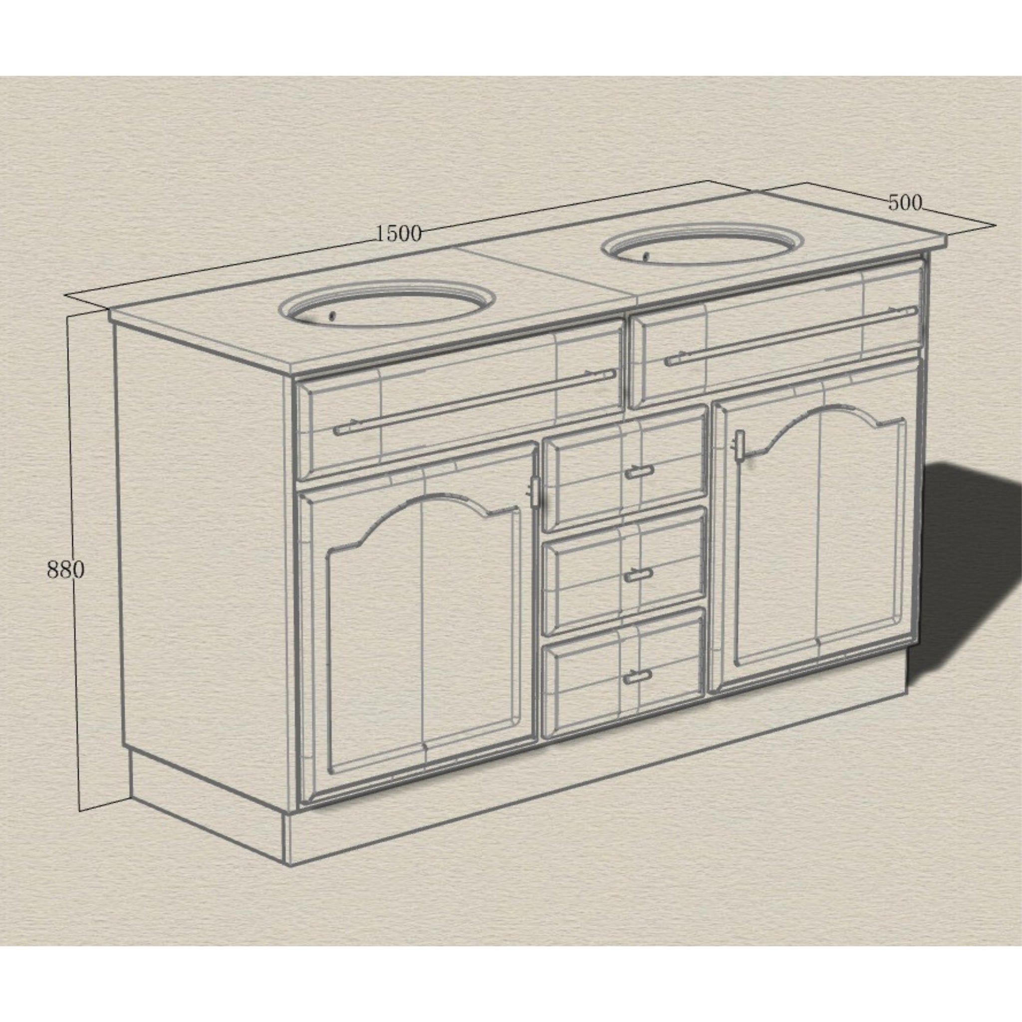 JOINERY BY BEARS ELISE PEARL GREY 1500MM DOUBLE BOWL FREESTANDING VANITY PACKAGE