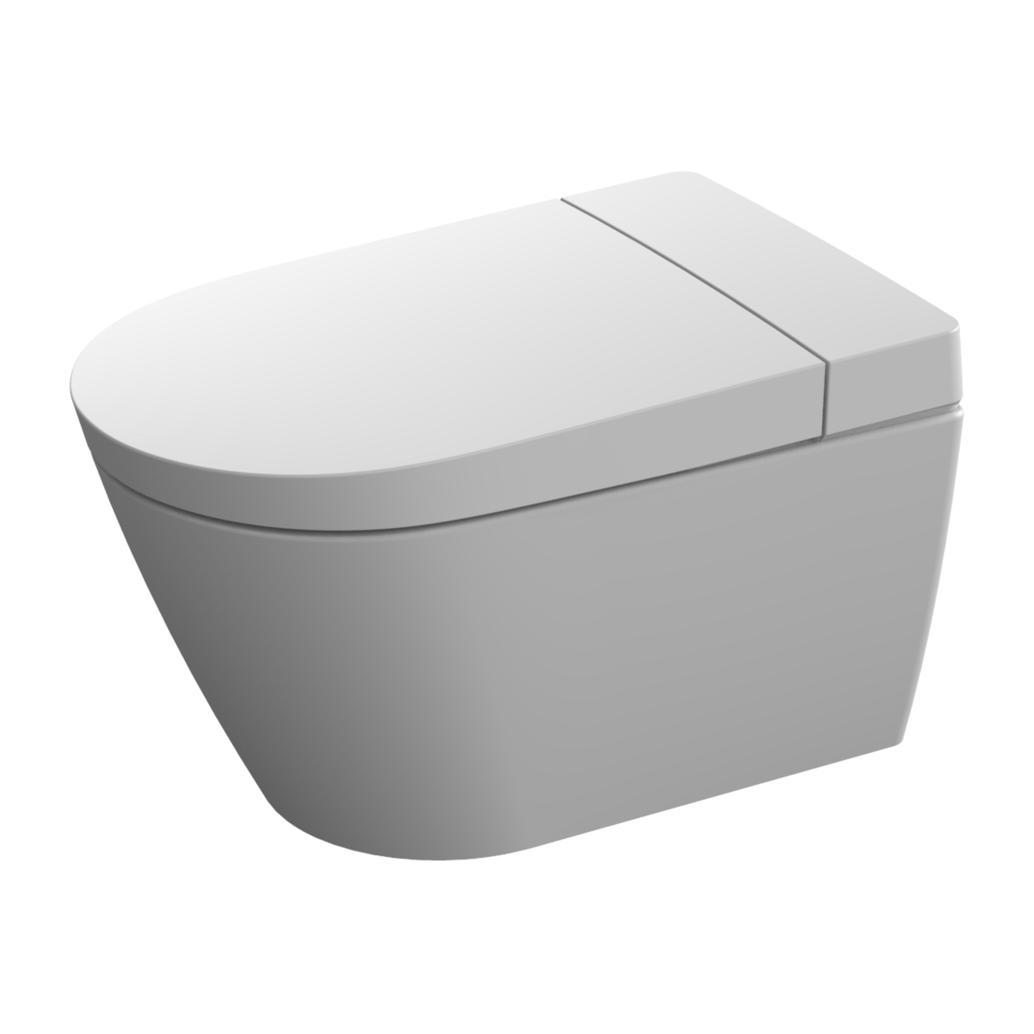 JOMOO RIMLESS WALL HUNG SMART TOILET PACKAGE W/ INWALL CISTERN PUSH BUTTON AND REMOTE CONTROL (D-SHAPE) GLOSS WHITE