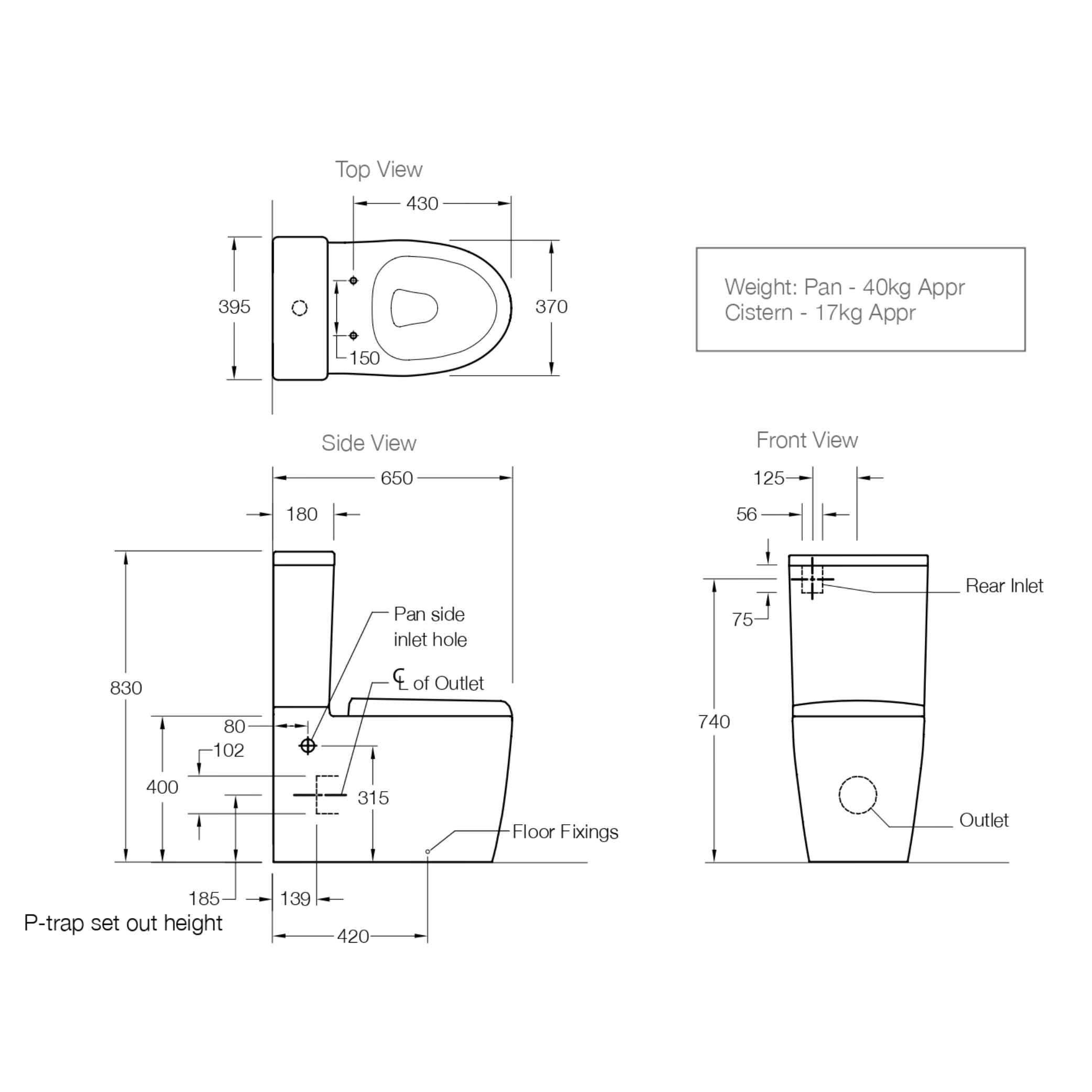 KOHLER GRANDE BACK TO WALL RIMLESS TOILET SUITE GLOSS WHITE