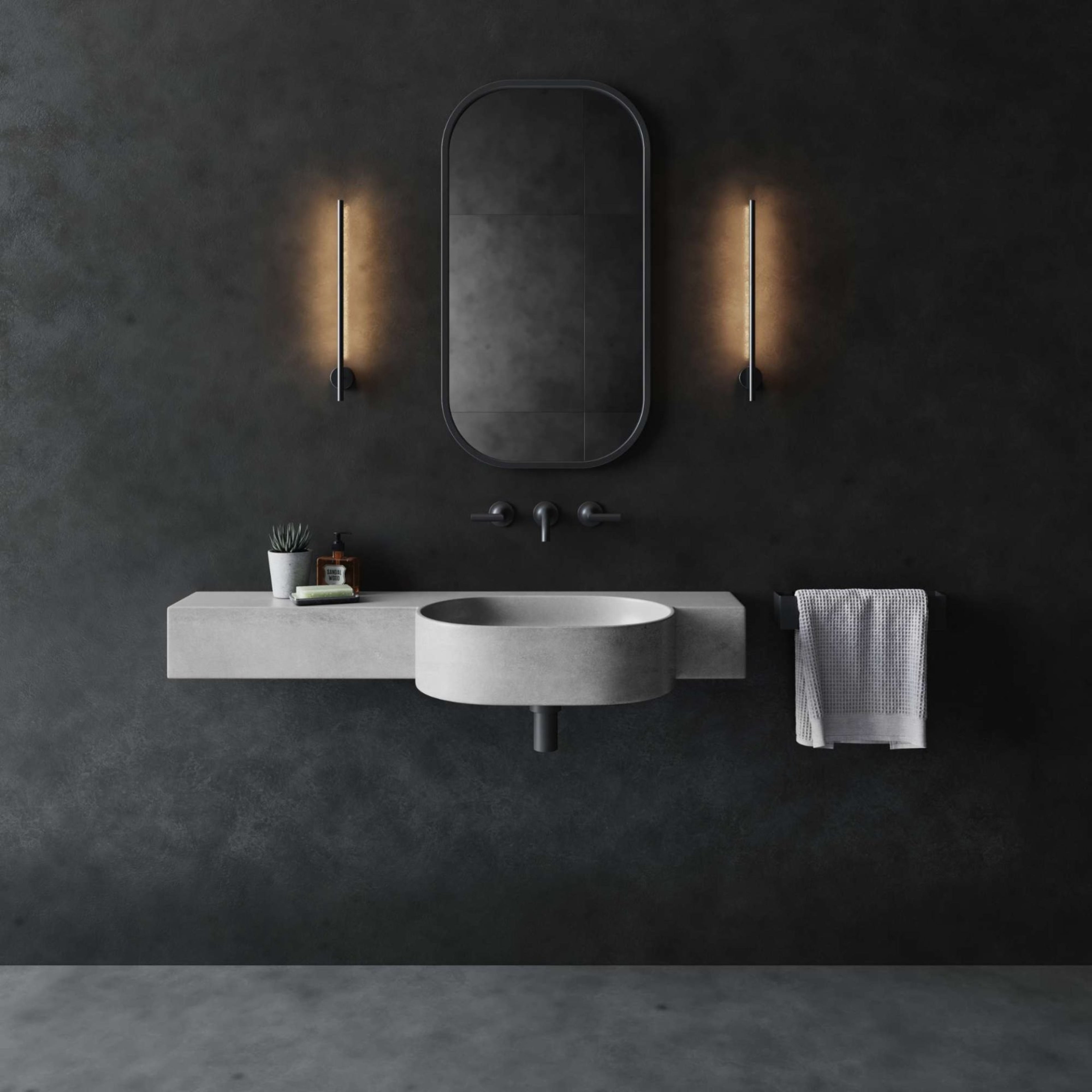 CONCRETE STUDIO KAARLA SEMI-RECESSED BASIN WHITE 900MM