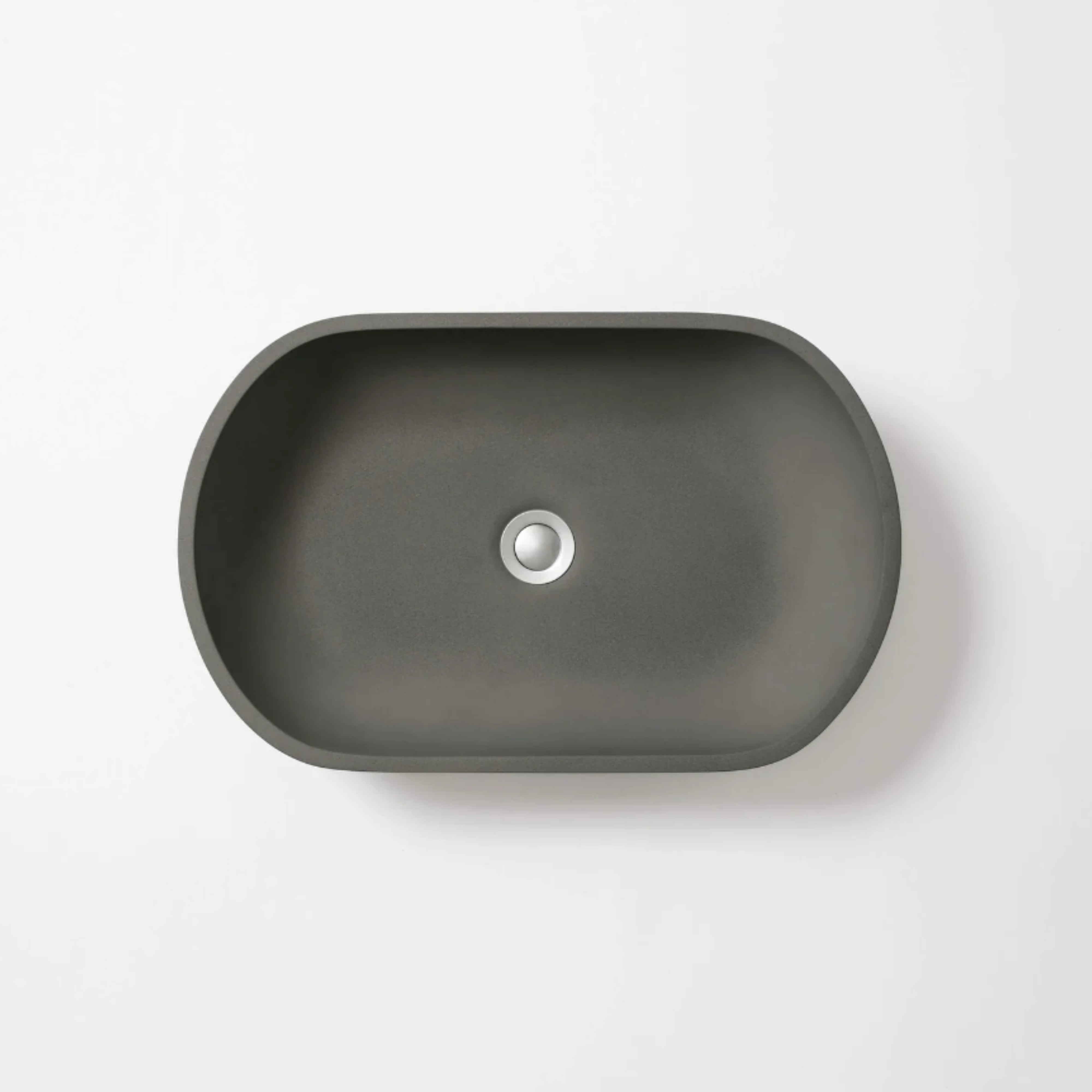 CONCRETE STUDIO KAARLA OVAL ABOVE COUNTER BASIN MID GREY 540MM