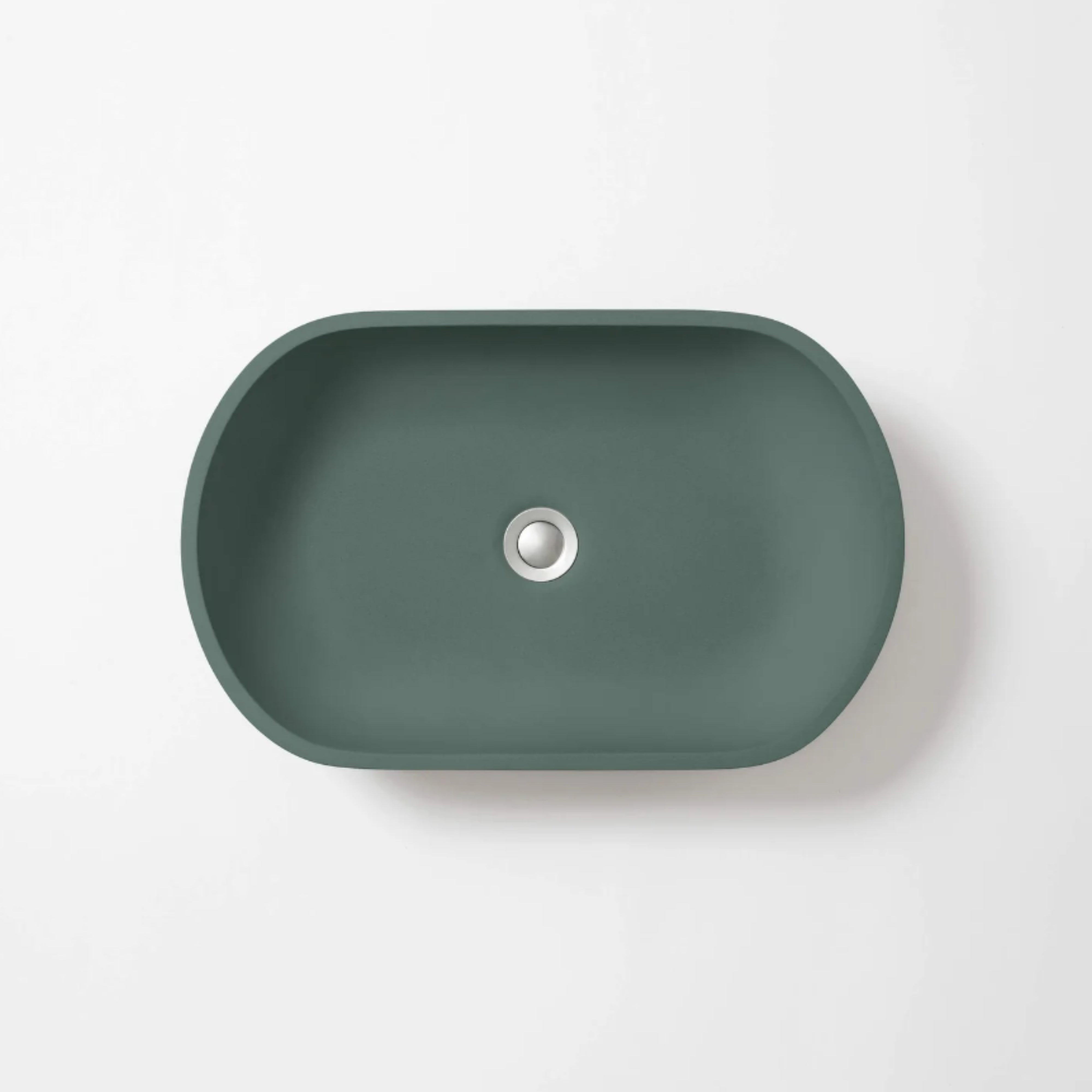 CONCRETE STUDIO KAARLA OVAL ABOVE COUNTER BASIN TEAL 540MM