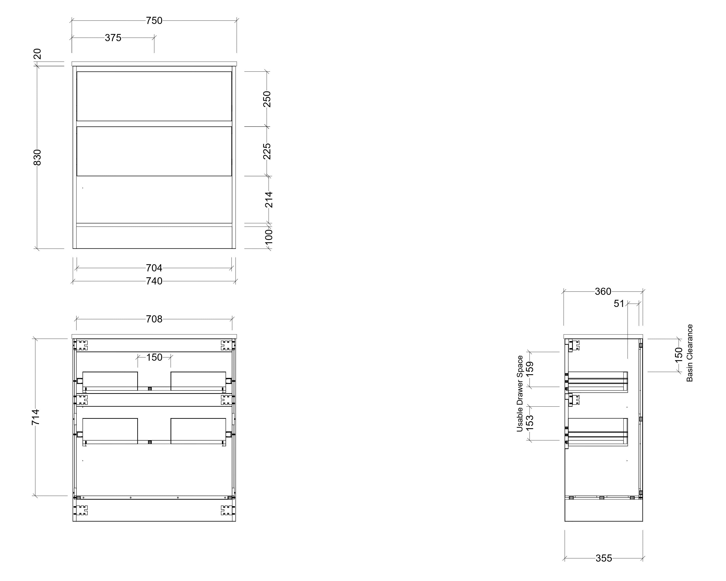 TIMBERLINE KARLIE CUSTOM FLOOR STANDING VANITY (ALL SIZING)