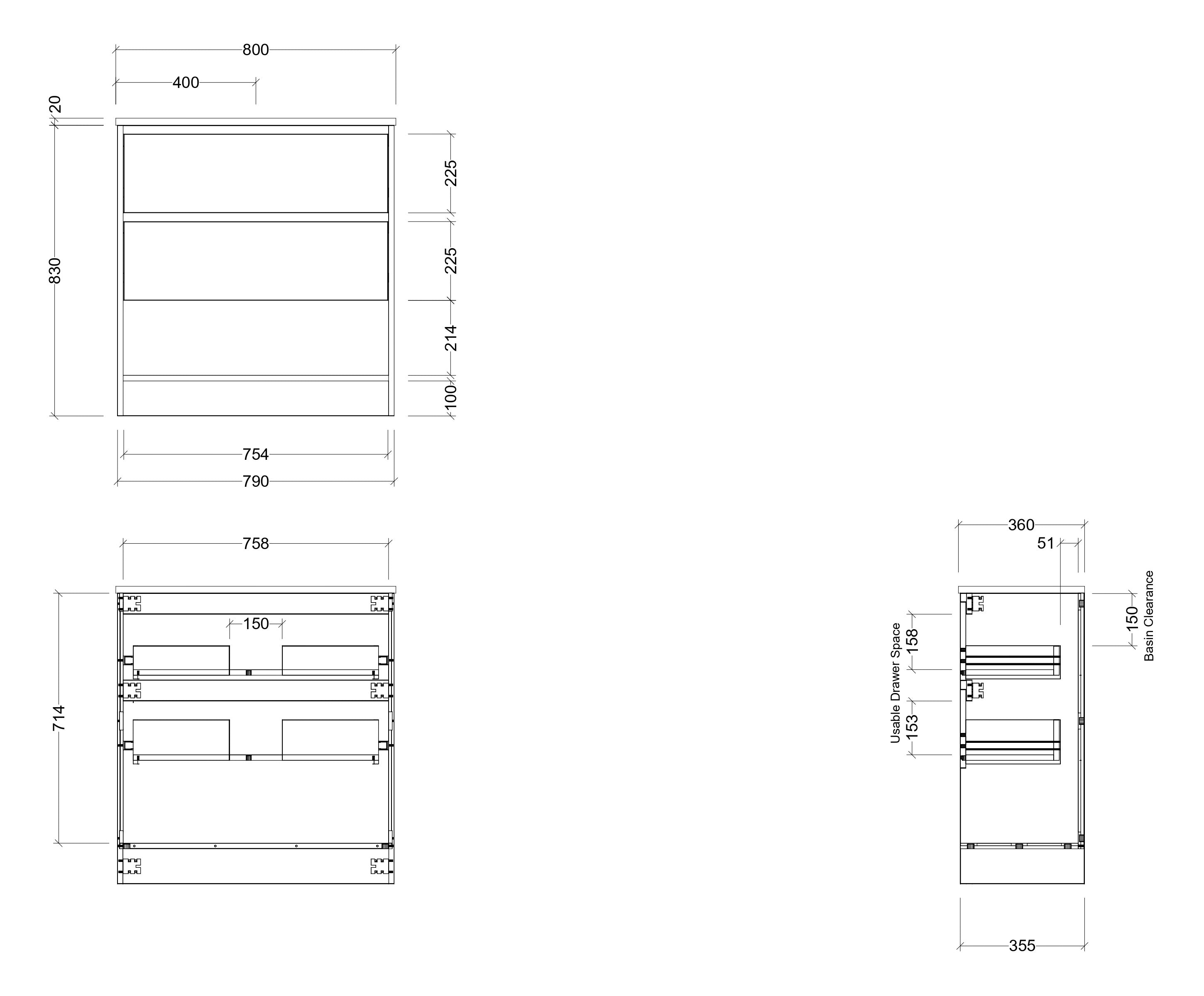 TIMBERLINE KARLIE CUSTOM FLOOR STANDING VANITY (ALL SIZING)