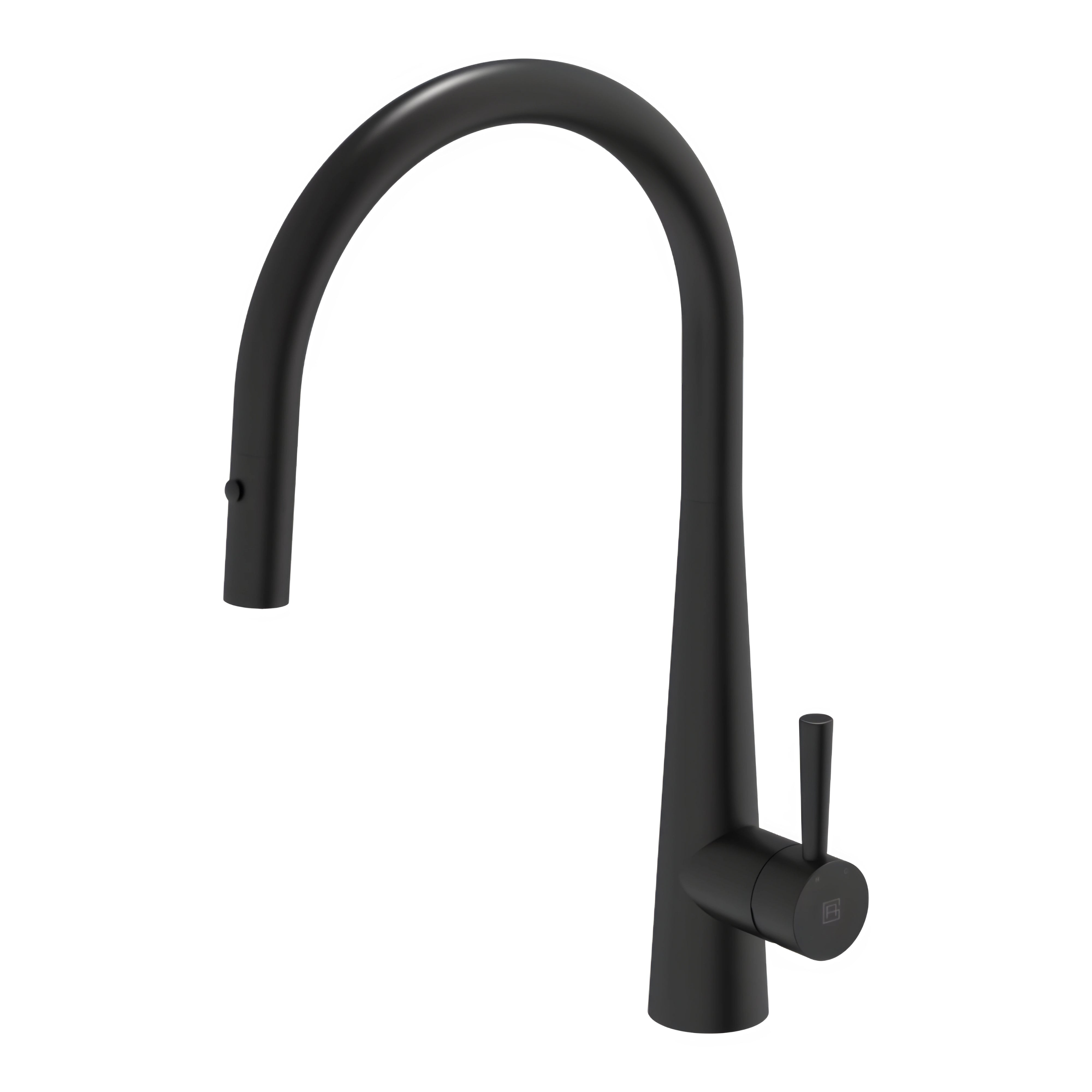 GARETH ASHTON 304 GRADE GOOSENECK PULL-OUT SINK MIXER WITH DUAL SPRAY MATTE BLACK