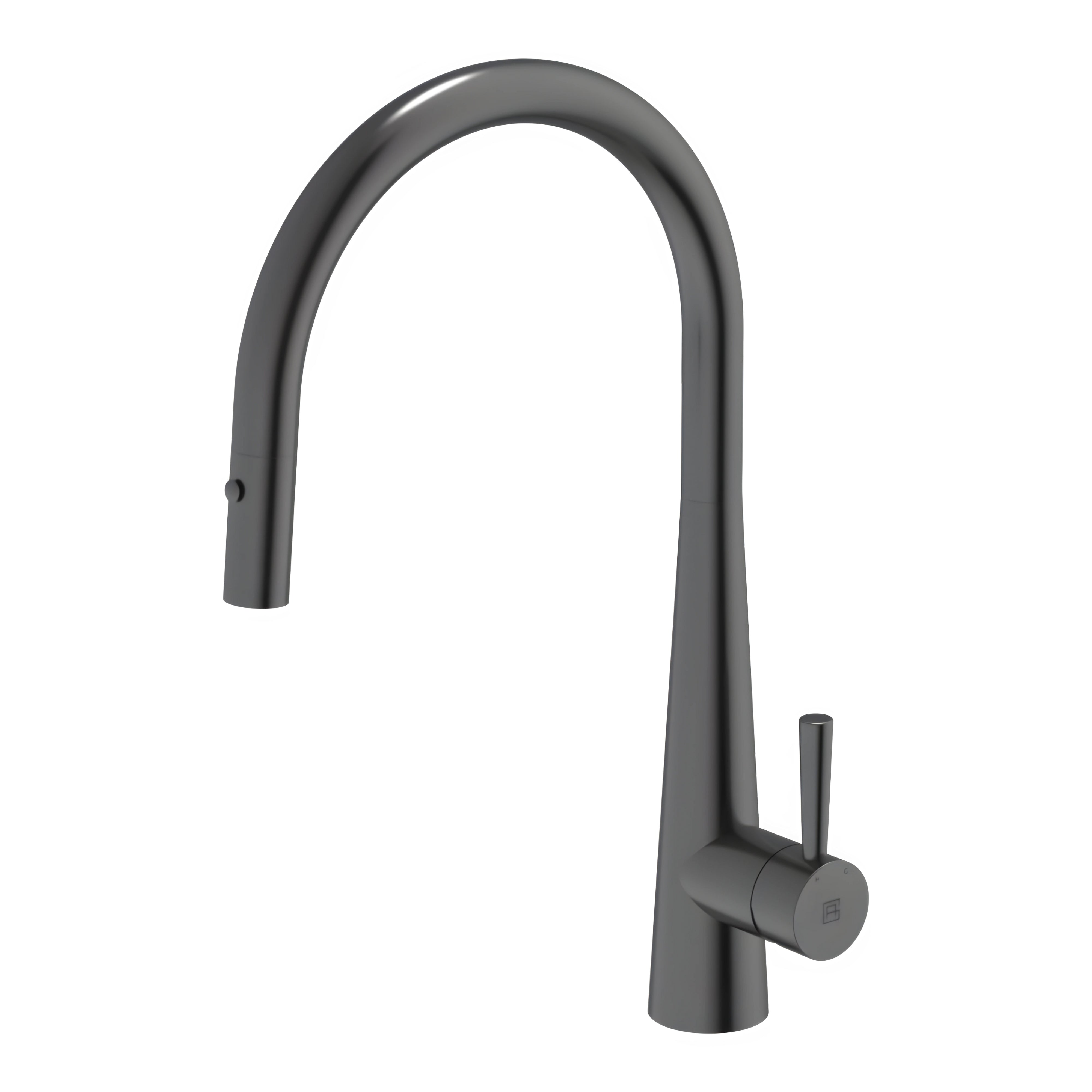 GARETH ASHTON 304 GRADE GOOSENECK PULL-OUT SINK MIXER WITH DUAL SPRAY BLACK PEARL