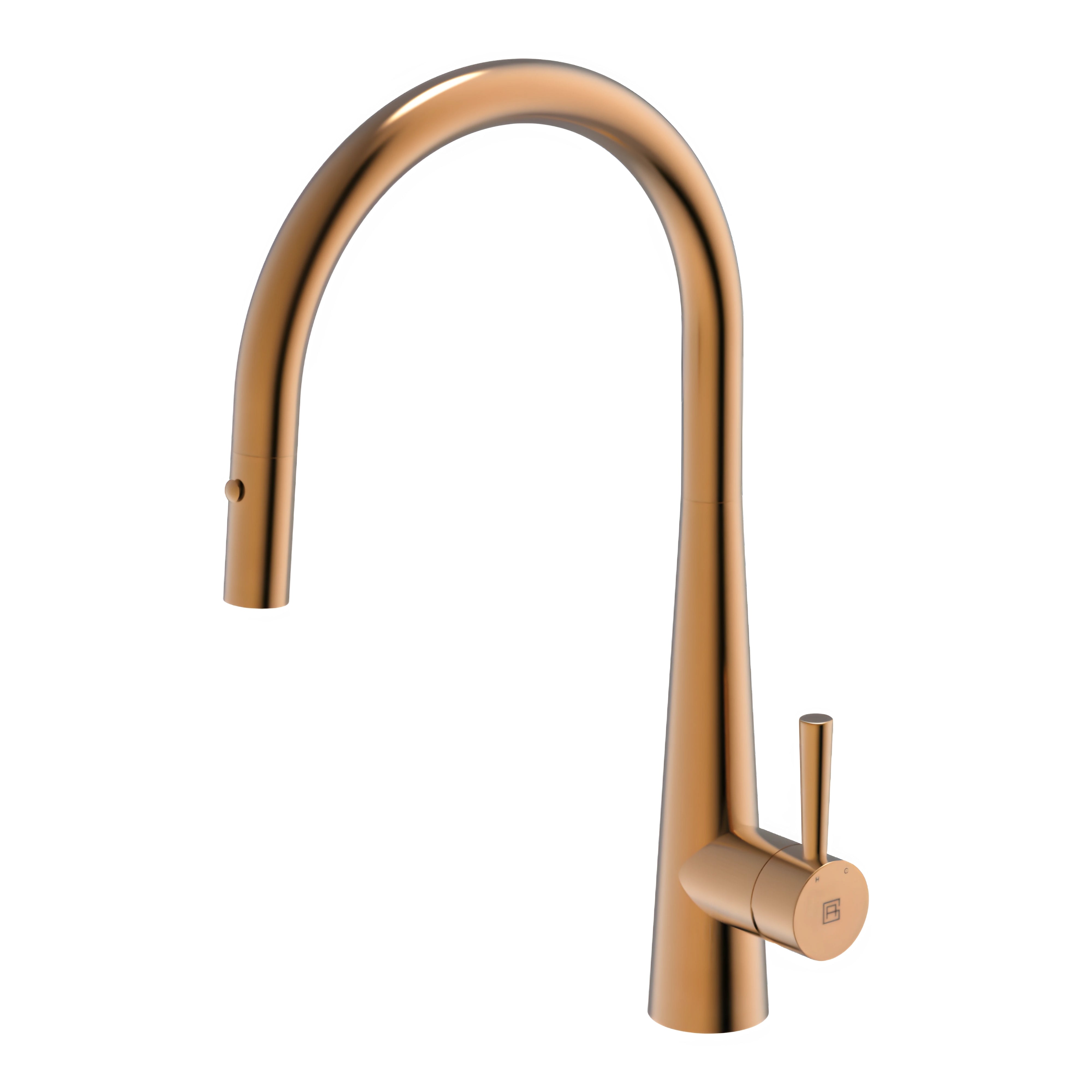 GARETH ASHTON 304 GRADE GOOSENECK PULL-OUT SINK MIXER WITH DUAL SPRAY ARTISAN COPPER