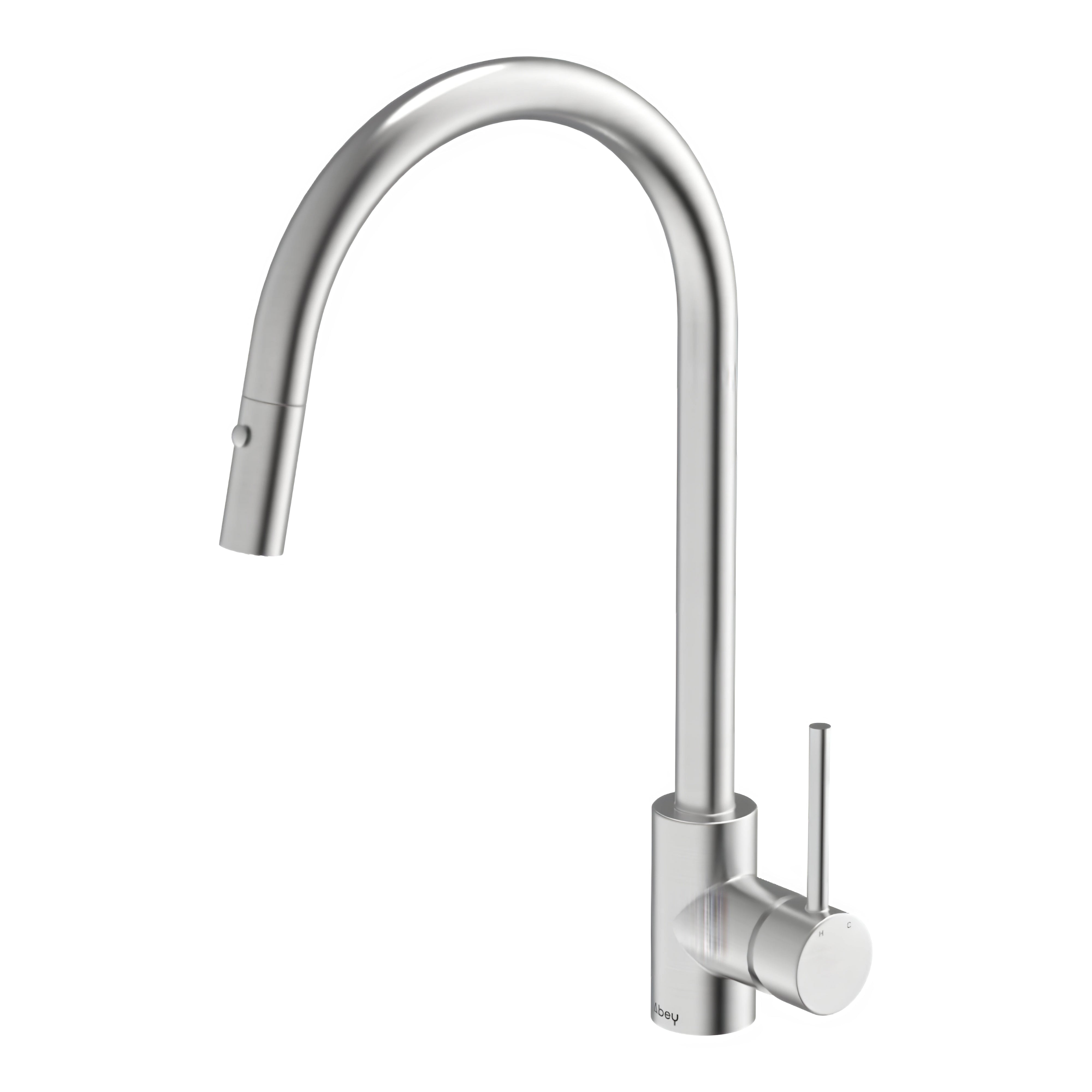 GARETH ASHTON ALFRESCO GOOSENECK PULL-OUT SINK MIXER WITH DUAL SPRAY FUNCTION 370MM STAINLESS STEEL