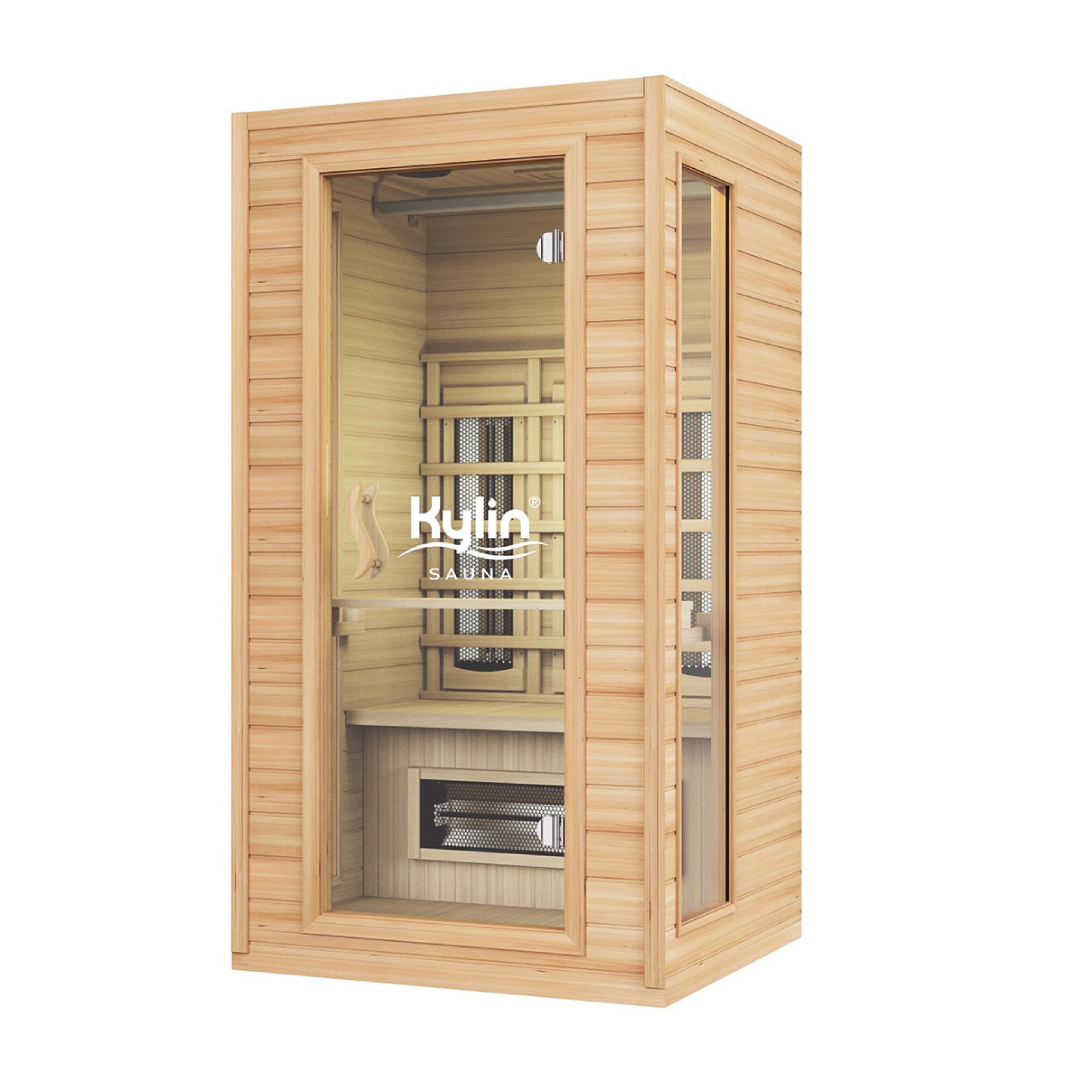 KYLIN CERAMIC 1 PERSON INFRARED SAUNA ROOM WITH PORTABLE TABLE