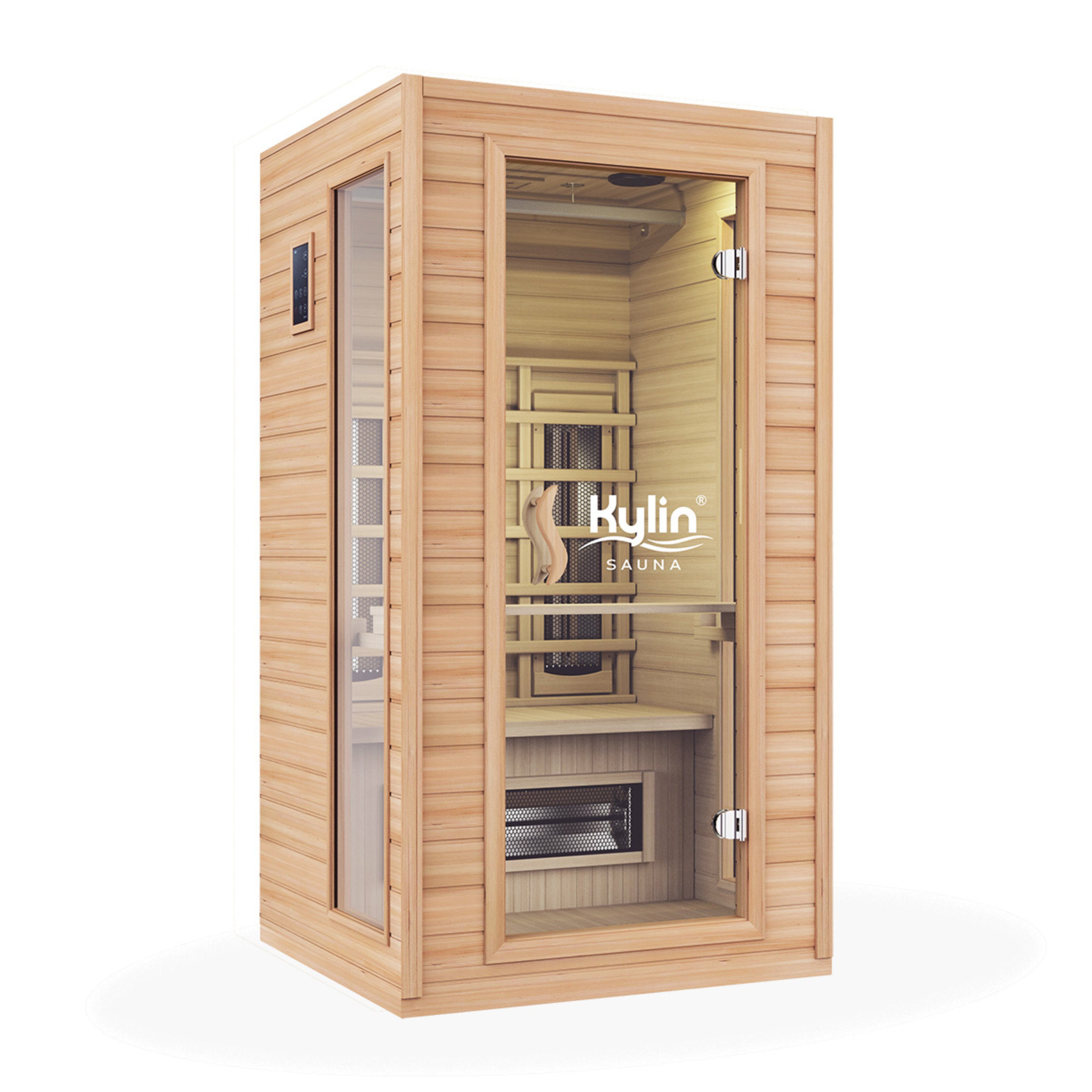 KYLIN CERAMIC 1 PERSON INFRARED SAUNA ROOM WITH PORTABLE TABLE