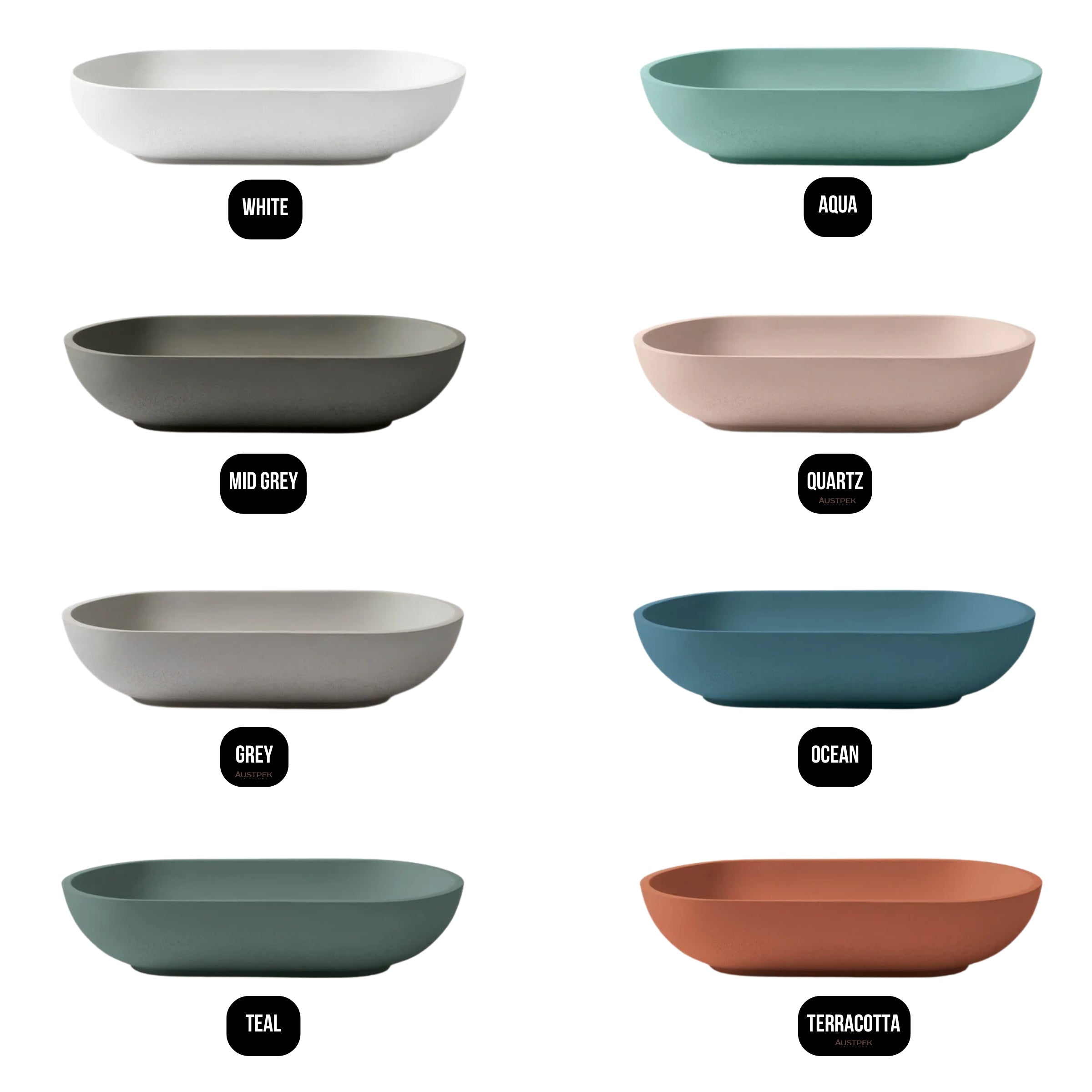 CONCRETE STUDIO KAARLA OVAL ABOVE COUNTER BASIN TEAL 540MM