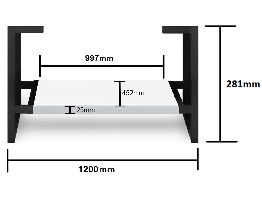 INFINITY KINGO VANITY LEGS MATTE WHITE 1200MM