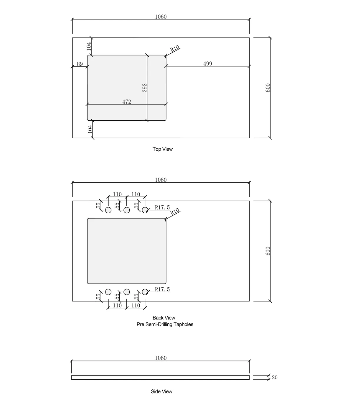 OTTI HAMPSHIRE MATTE WHITE 1715MM LAUNDRY AND WALL CABINET WITH STONE TOP & SINK (PACKAGE-A)