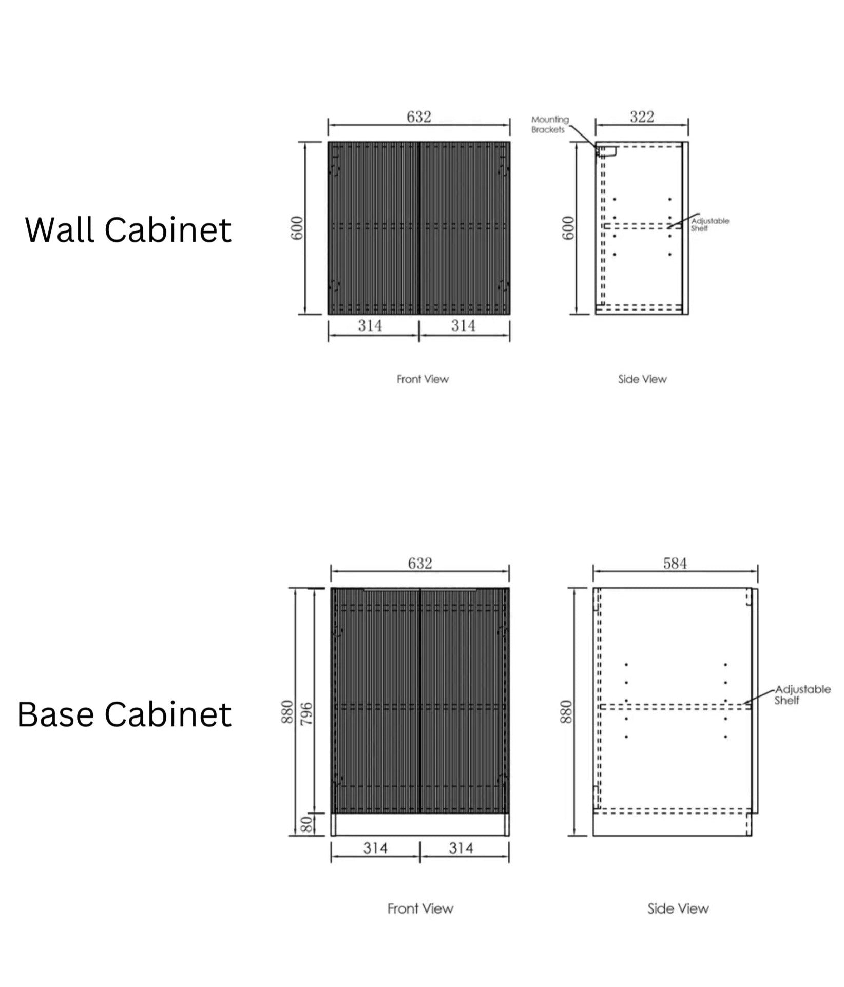 OTTI NOOSA MATTE WHITE 1300MM LAUNDRY AND WALL CABINET WITH STONE TOP & SINK (PACKAGE-B)