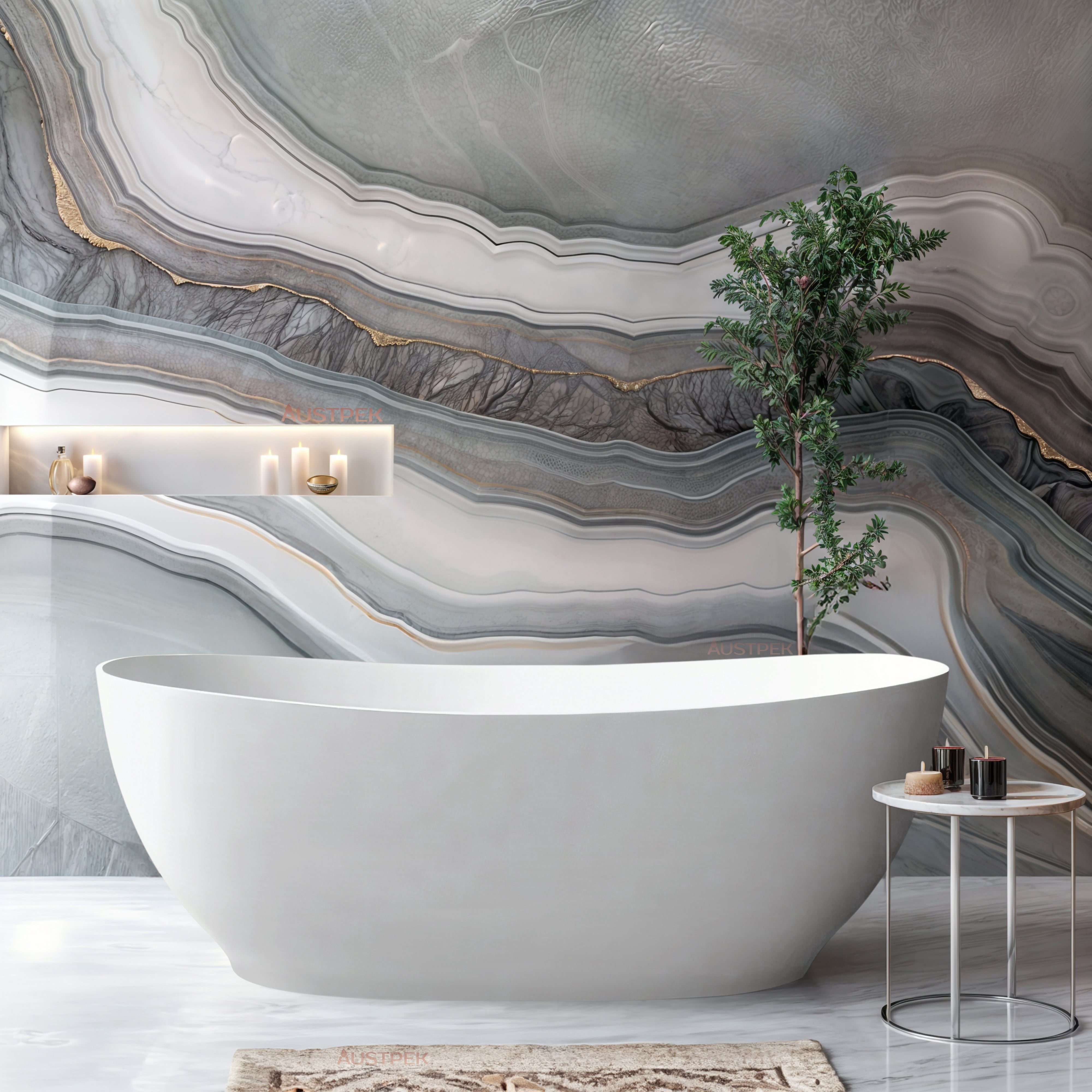 RIVA LAYLA SUPER SLIM EDGE FREESTANDING BATHTUB MATTE WHITE (AVAILABLE IN 1500MM AND 1700MM)