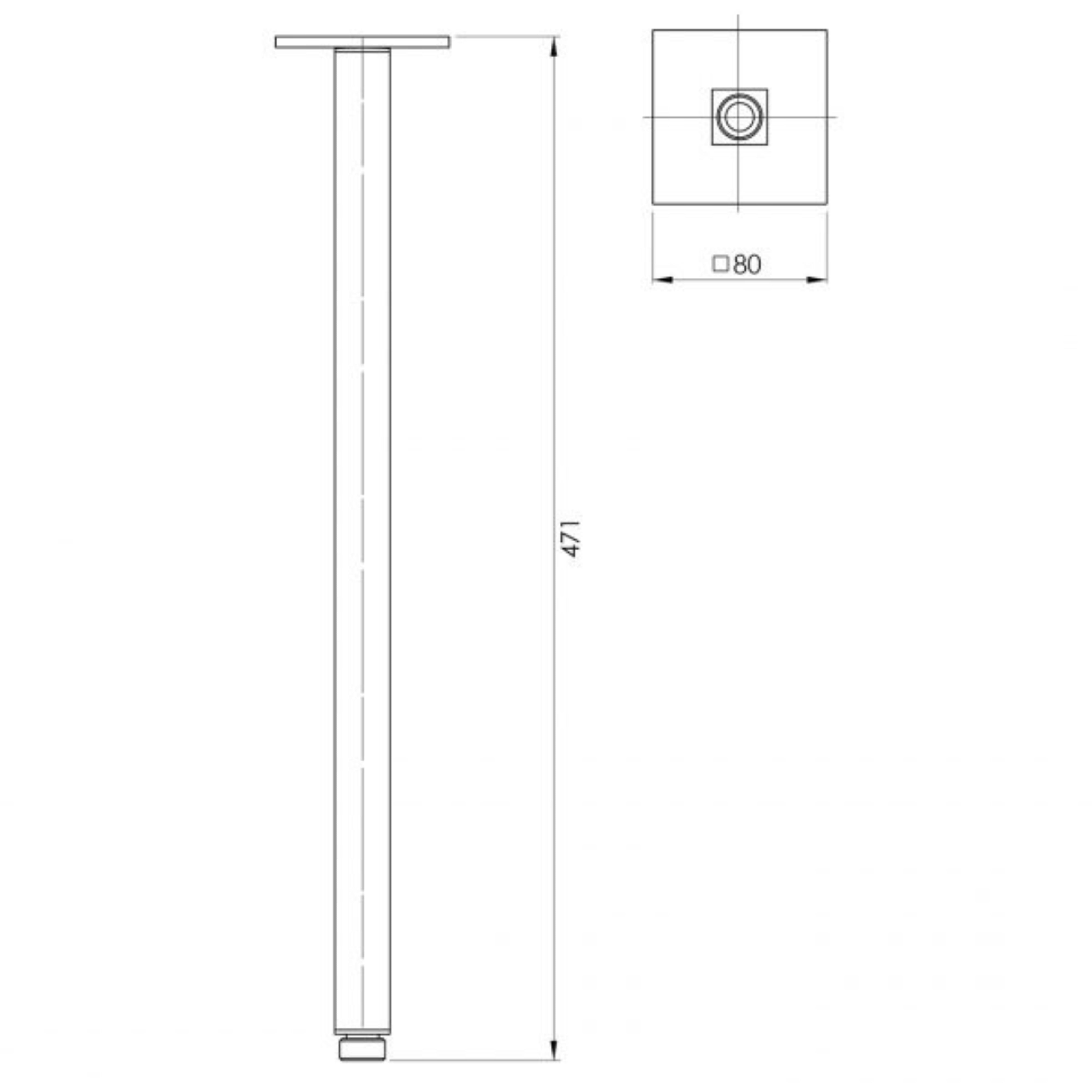 PHOENIX LEXI CEILING ARM 450MM BRUSHED CARBON