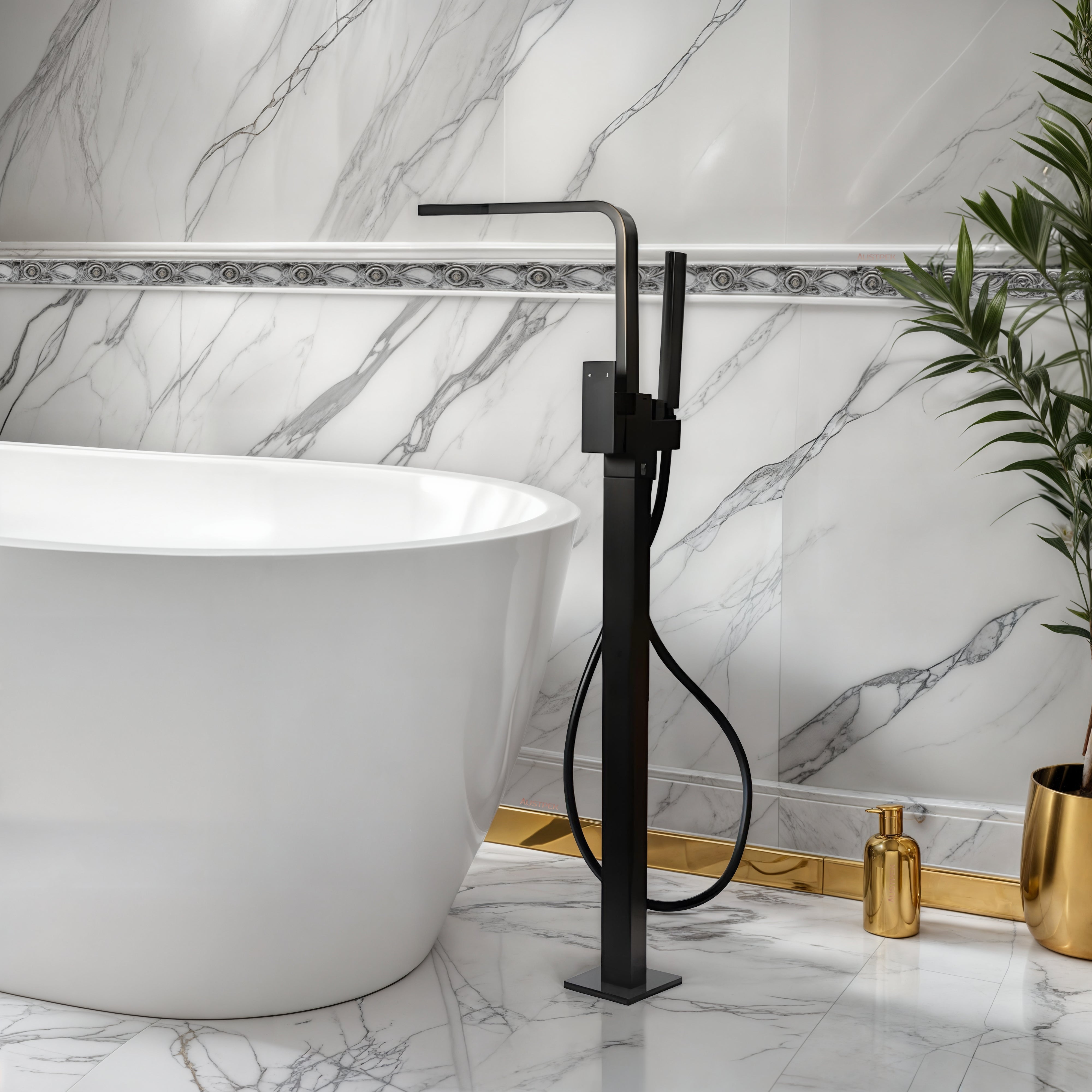 LINSOL ALESSIA FREESTANDING BATH FILLER MATTE BLACK