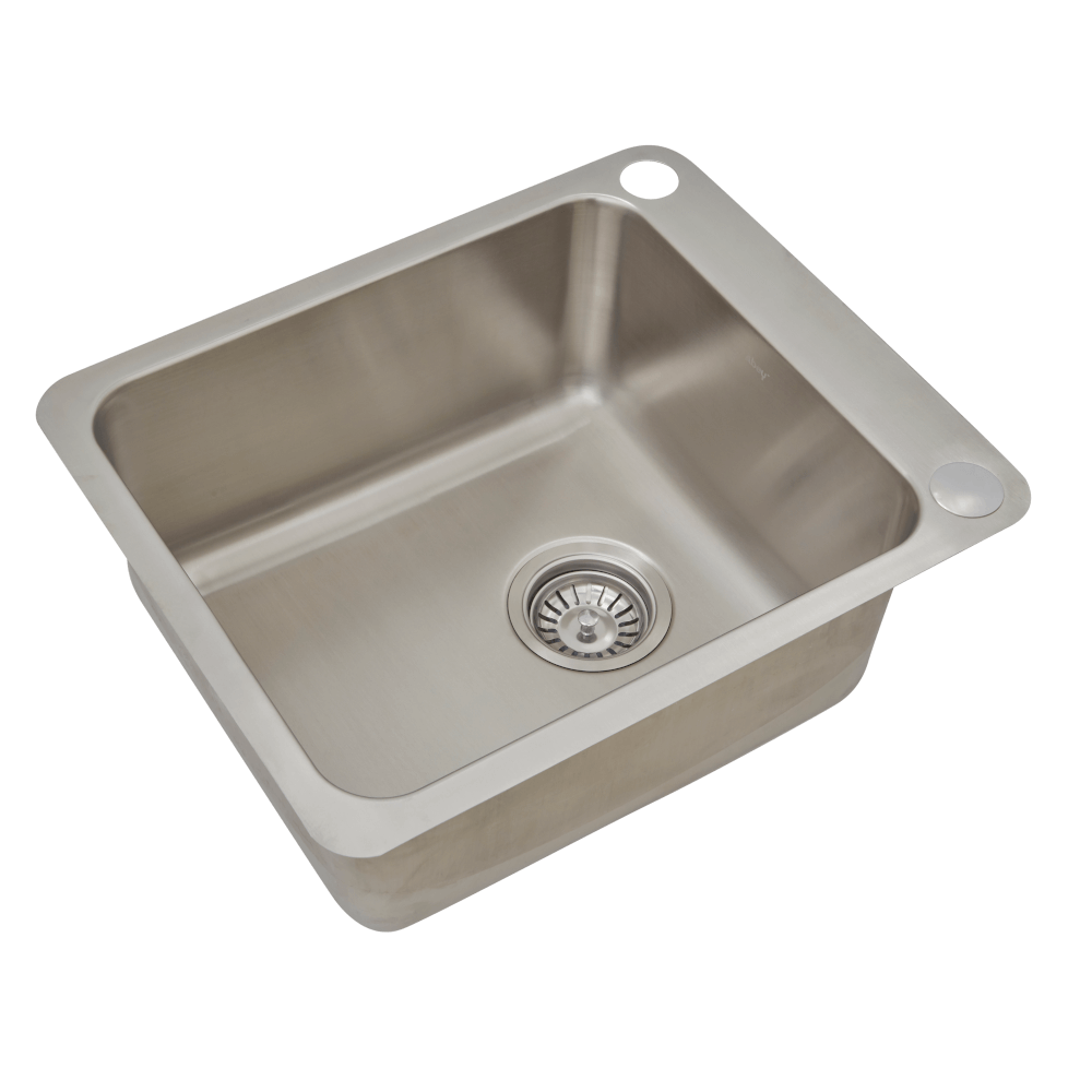 ABEY SINGLE BOWL LAUNDRY SINK WITH DUAL BYPASS STAINLESS STEEL 406MM