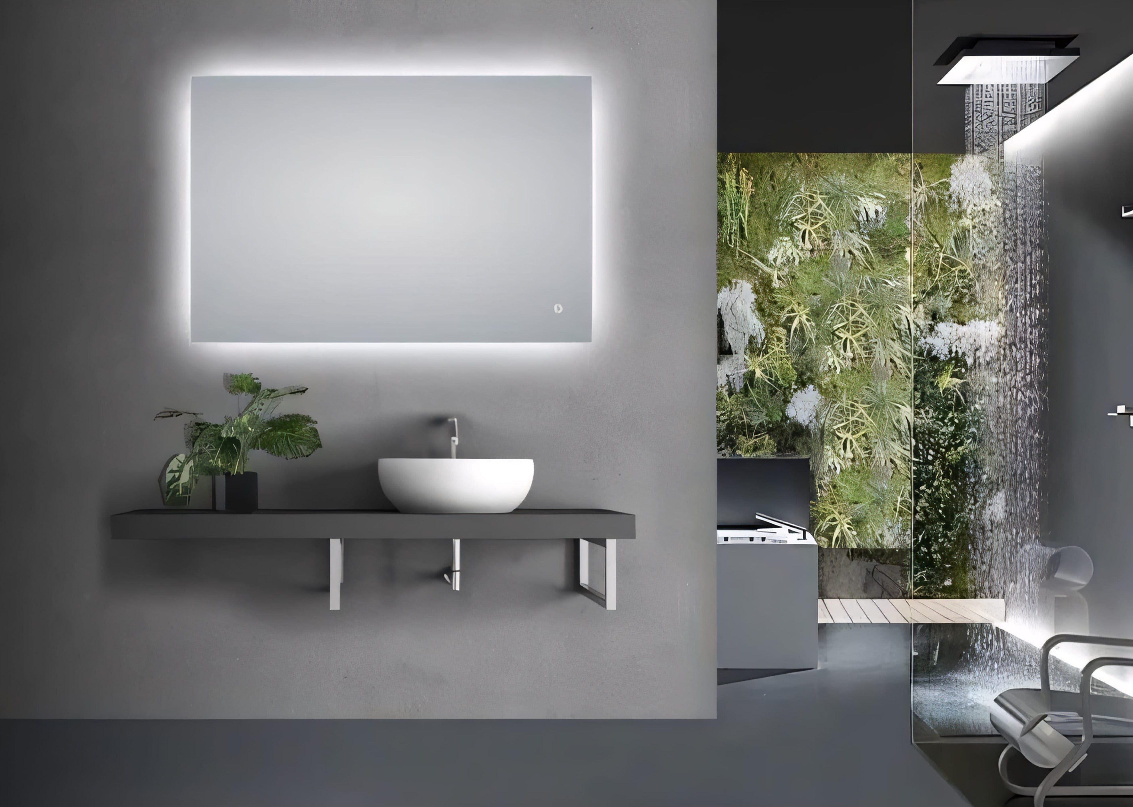 AQUAPERLA RECTANGULAR LED MIRROR 3 COLOUR LIGHTS CHROME 1200X800MM