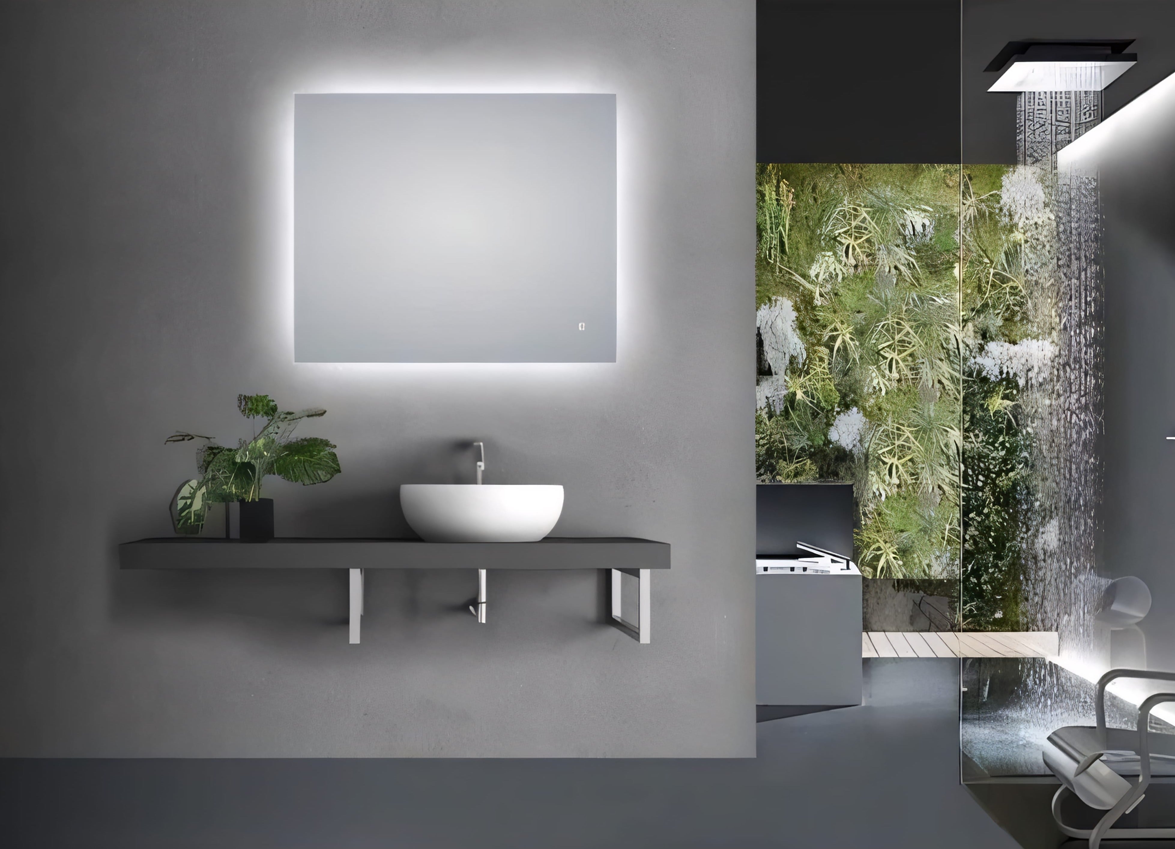 AQUAPERLA RECTANGULAR LED MIRROR 3 COLOUR LIGHTS CHROME 900X750MM