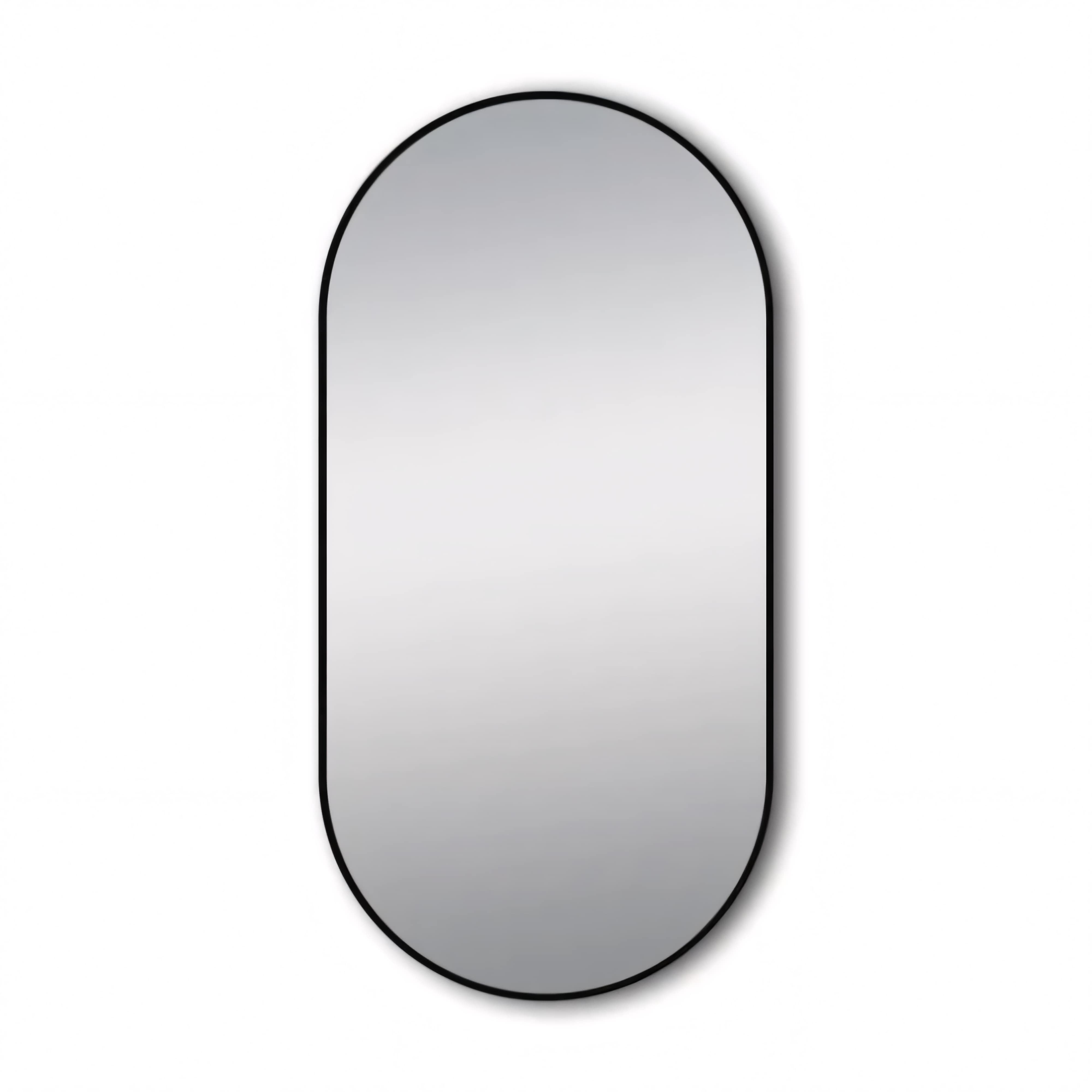 AQUAPERLA OVAL NON LUMINUS FRAMED MIRROR MATTE BLACK 500X1000MM