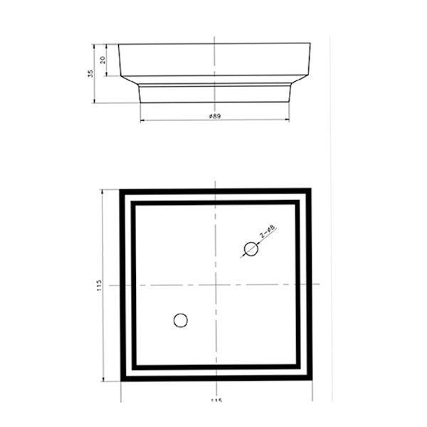 AQUAPERLA TILE INSERT DRAIN 115MM BRUSHED NICKEL